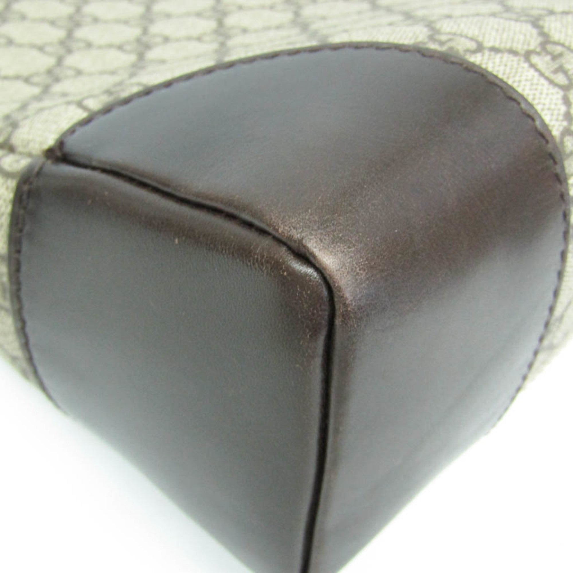 Gucci Beige Brown Gg Supreme Shoulder Bag (Pre-Owned)