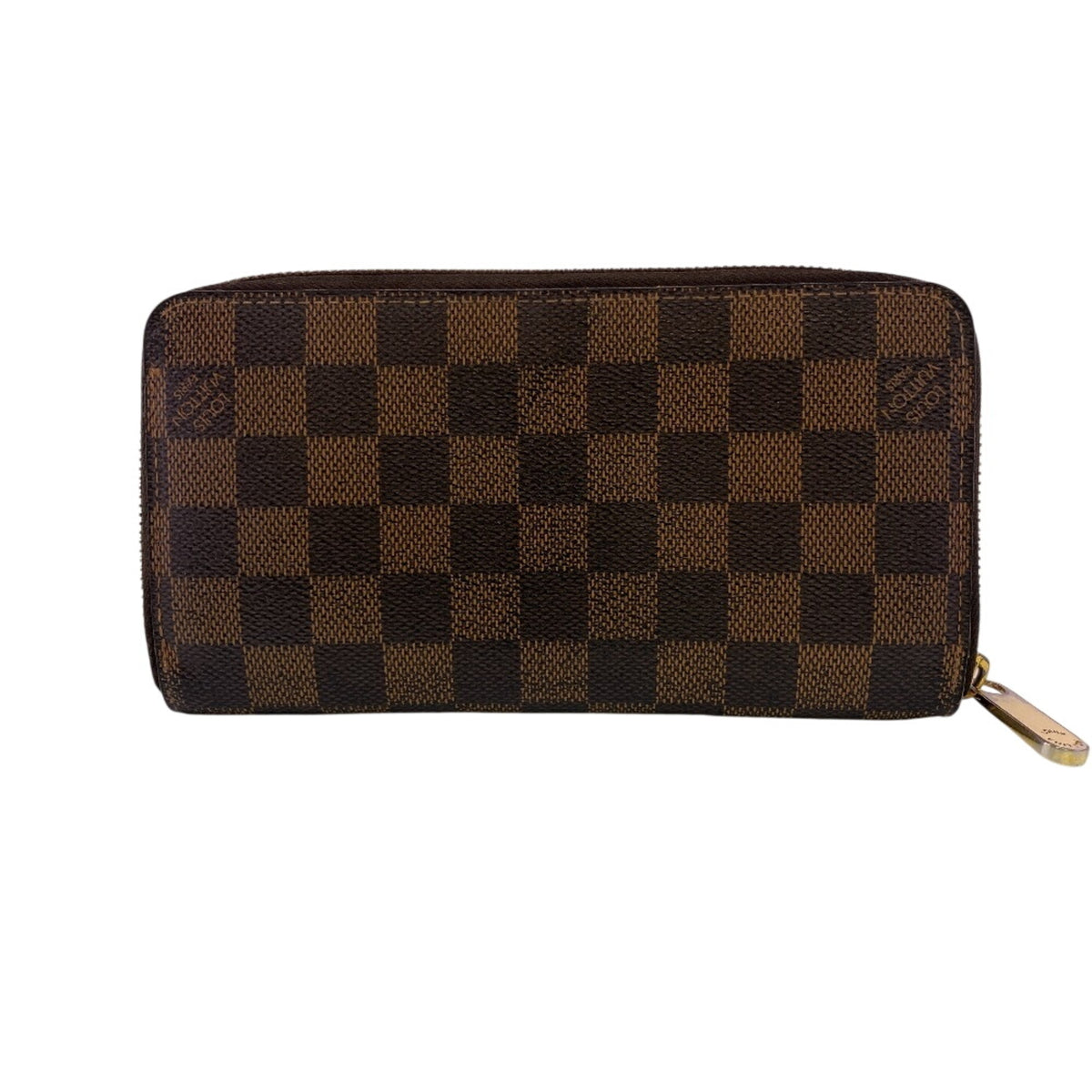 Louis Vuitton Damier Brown Leather Long Wallet (Bi-Fold) (Pre-Owned)