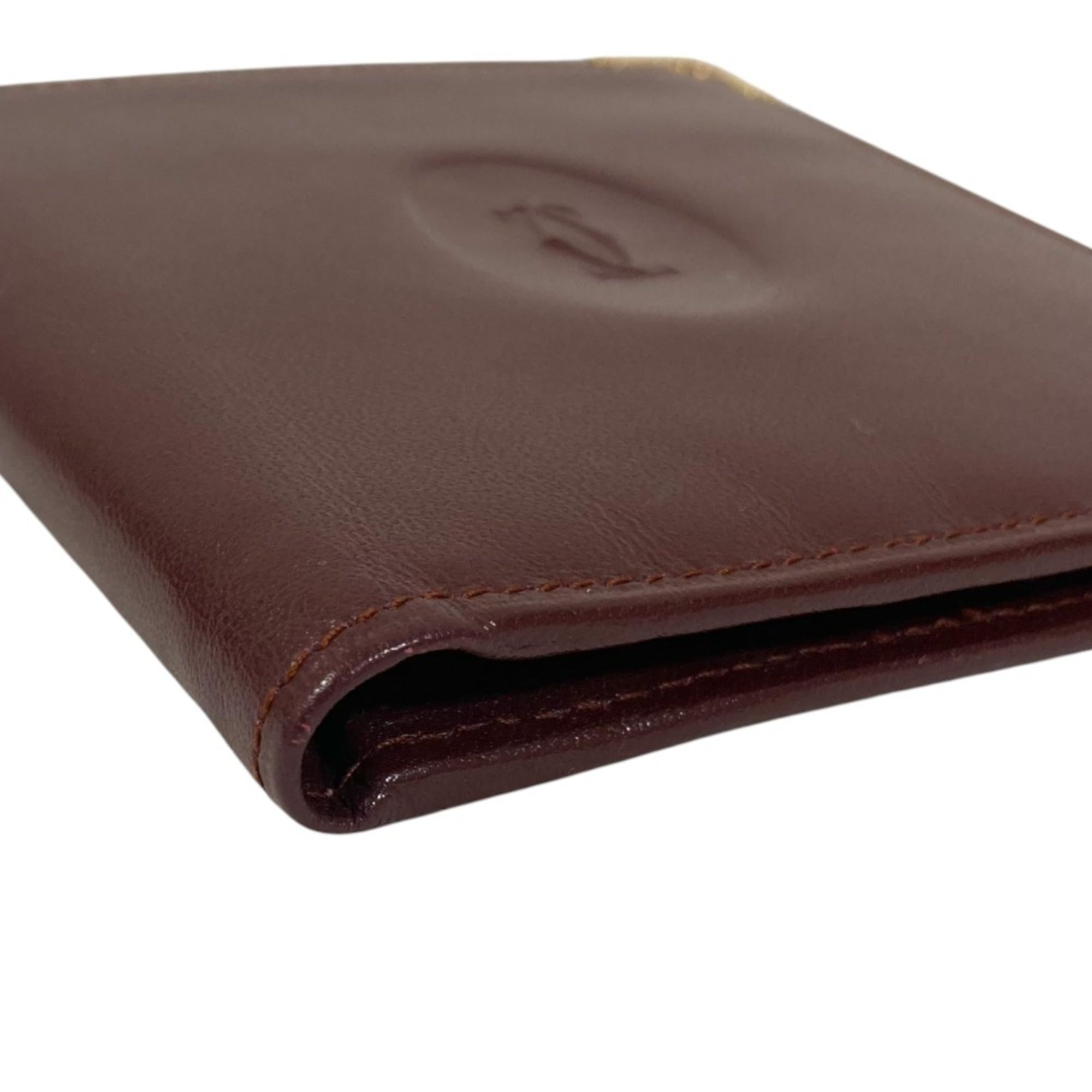 Cartier Must Bordeaux Leather Wallet (Bi-Fold) (Pre-Owned)