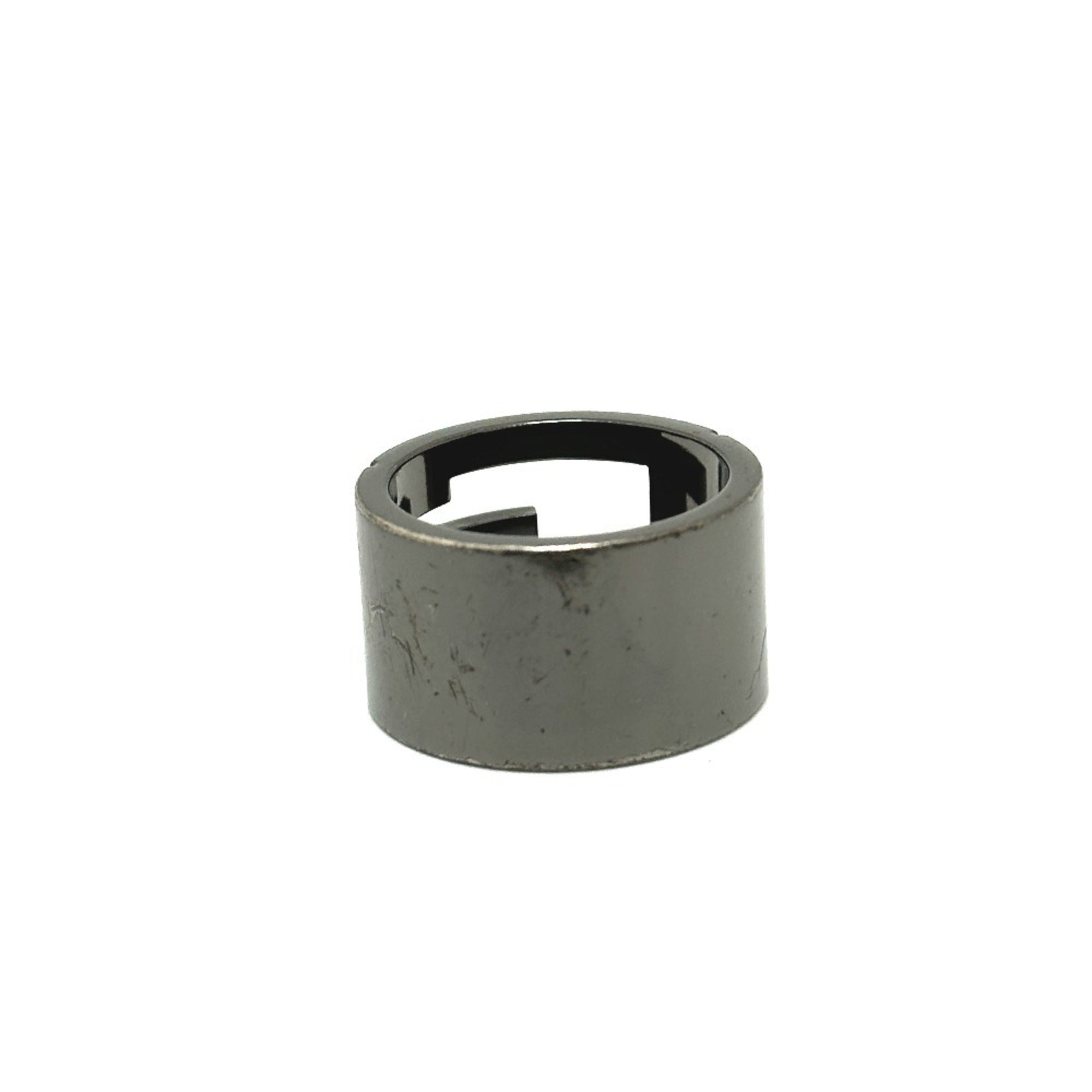 Gucci Silver Black Metal Band Ring (Pre-Owned)