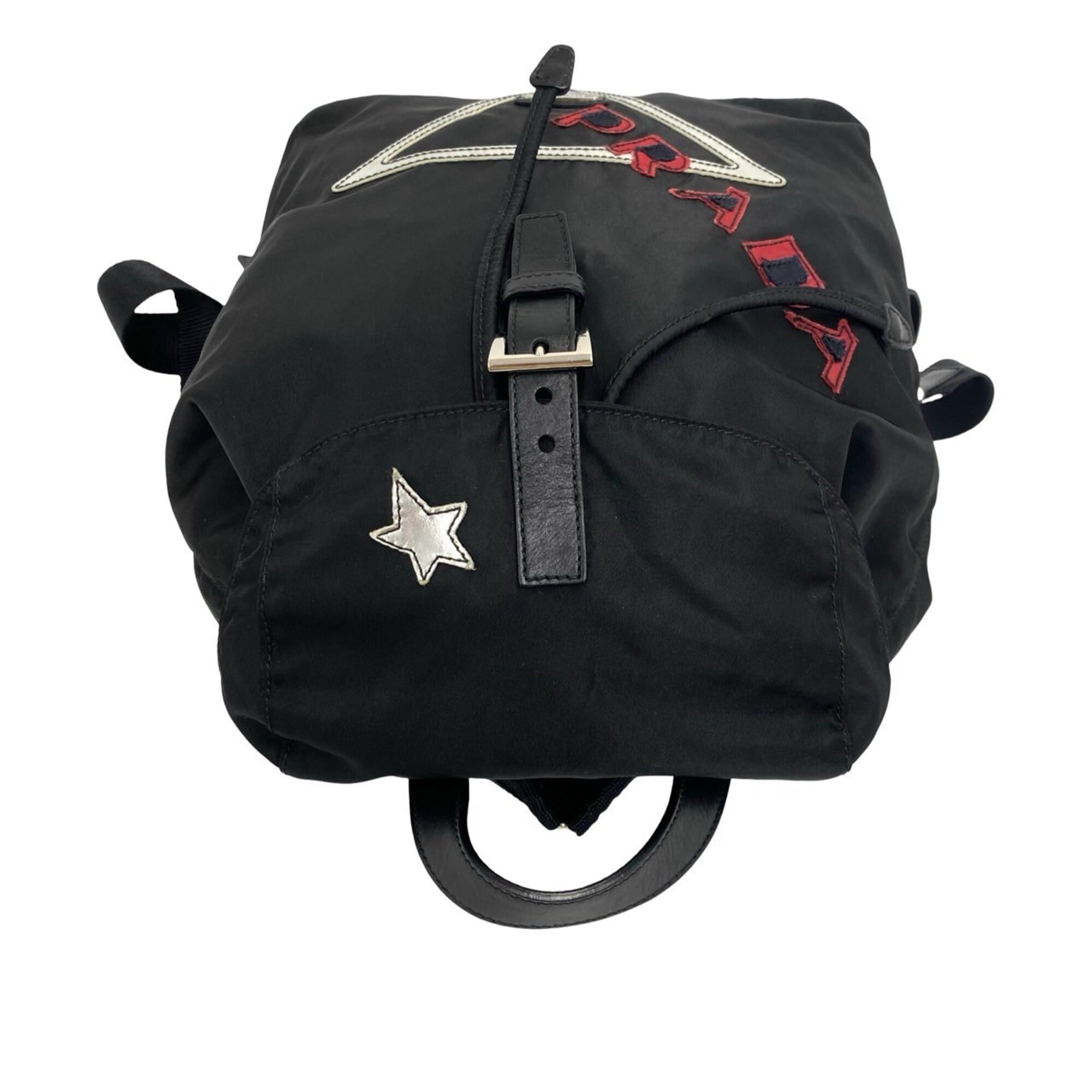 Prada Black Nylon Leather Backpack (Pre-Owned)