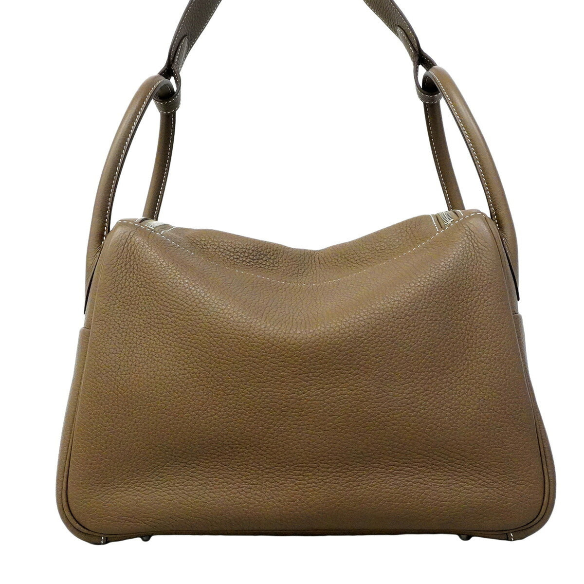 Hermes Etoupe Gray Taurillon Clemence Leather Handbag (Pre-Owned)