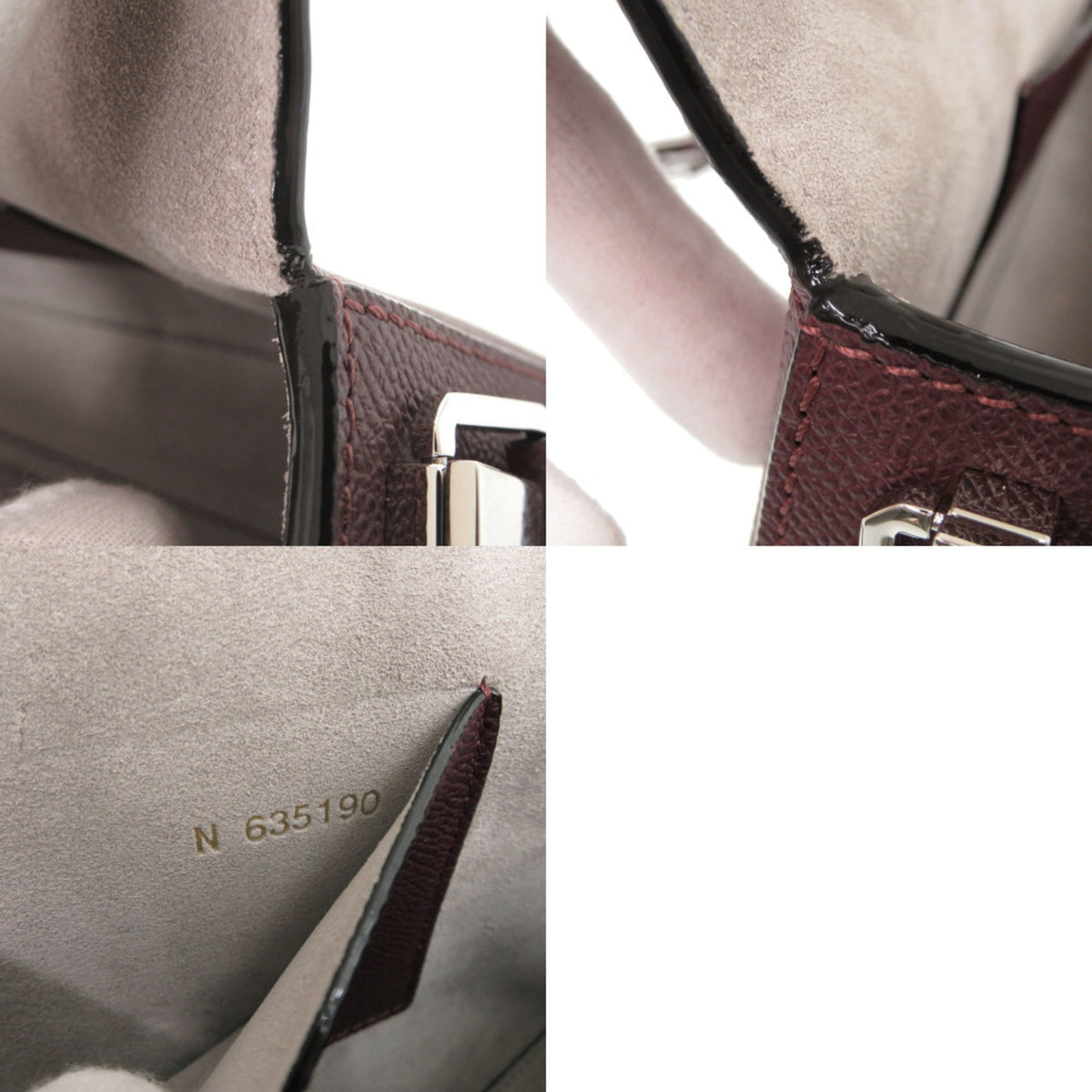 Valextra Bordeaux Red Color Leather Shoulder Bag (Pre-Owned)