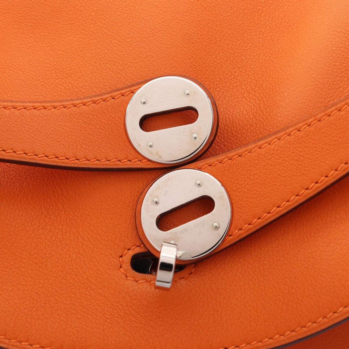 Hermes Orange Swift Leather Handbag Shoulder Bag (Pre-Owned)