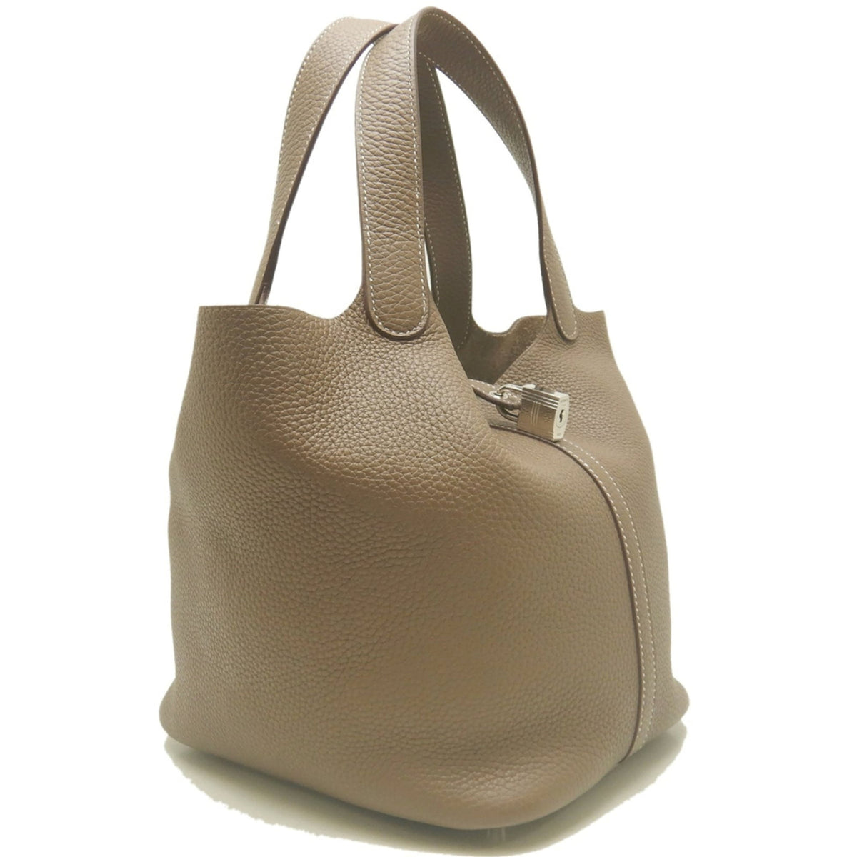 Hermes Picotin Etoupe Gray Taurillon Clemence Leather Handbag (Pre-Owned)