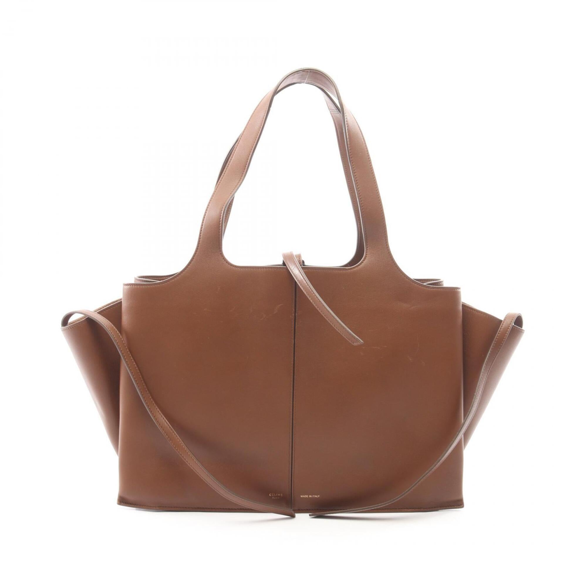 Celine Brown Leather Handbag Tote Bag (Pre-Owned)