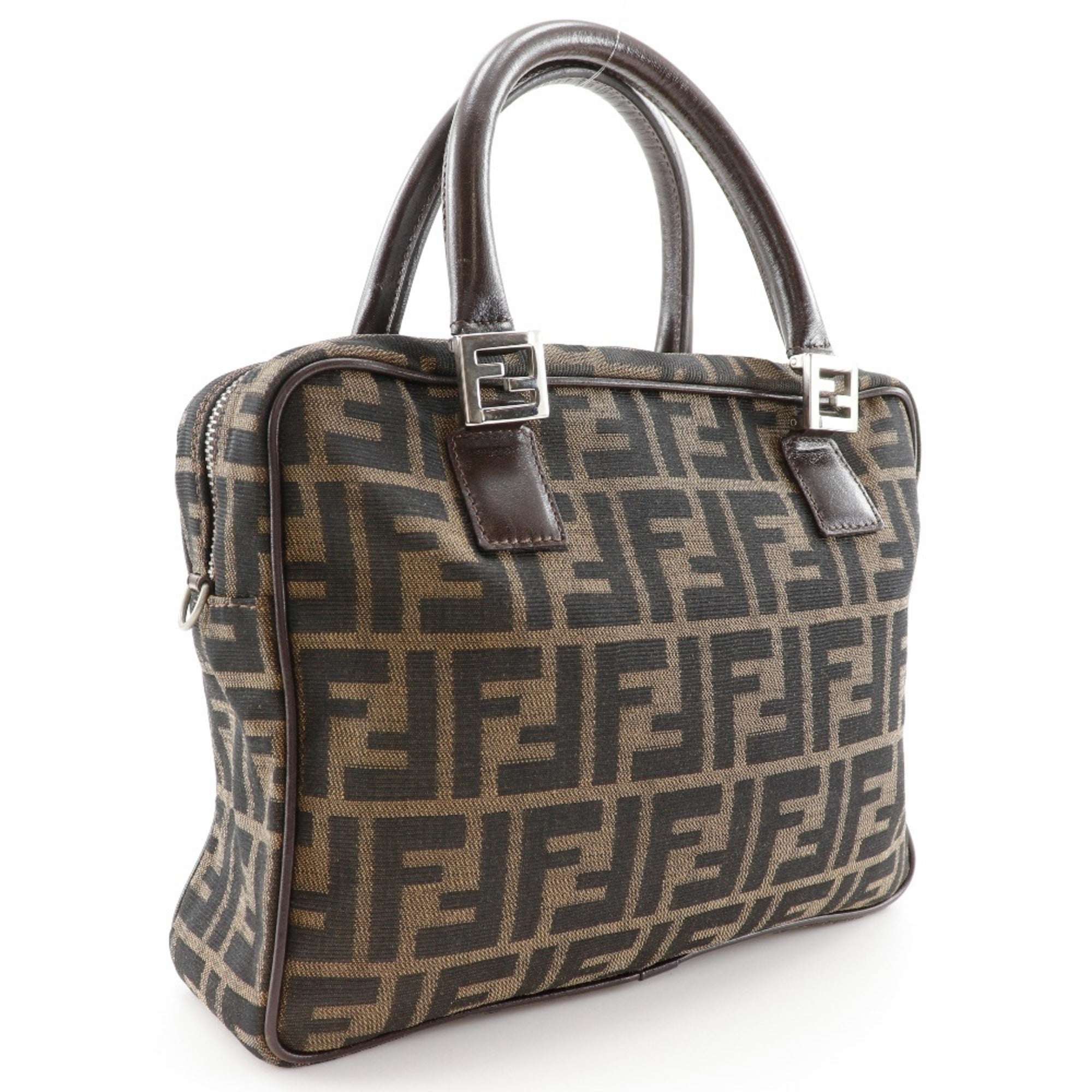Fendi Brown Nylon Canvas Handbag (Pre-Owned)
