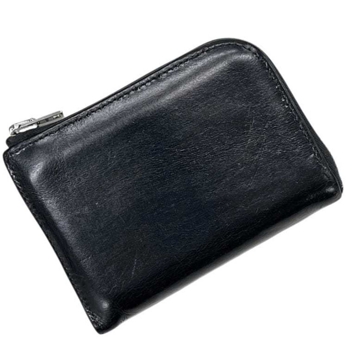 Hermes Black Box Calf Leather Coin Purse/Coin Case (Pre-Owned)