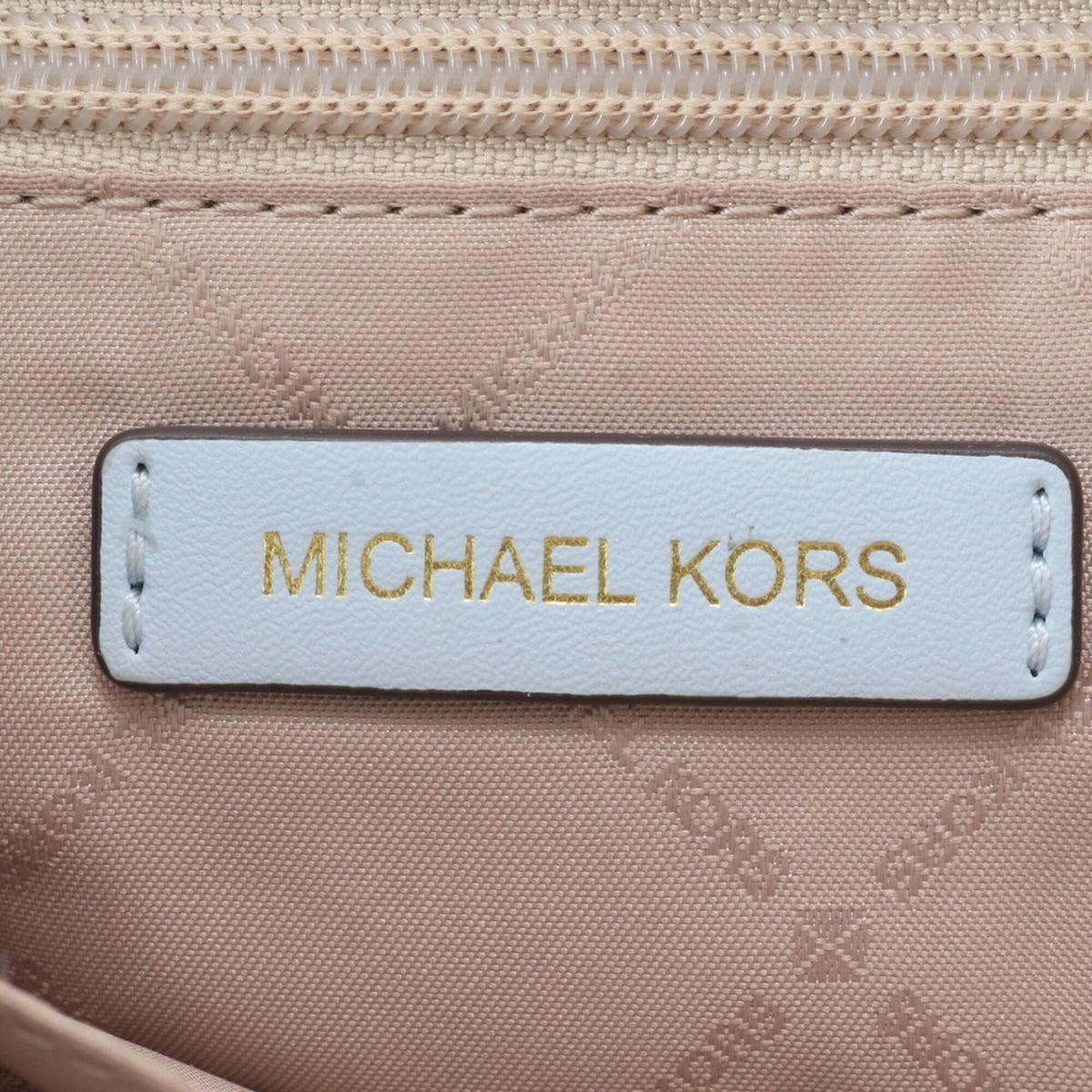 Michael Kors Blue White Leather Canvas Handbag Shoulder Bag Tote Bag (Pre-Owned)