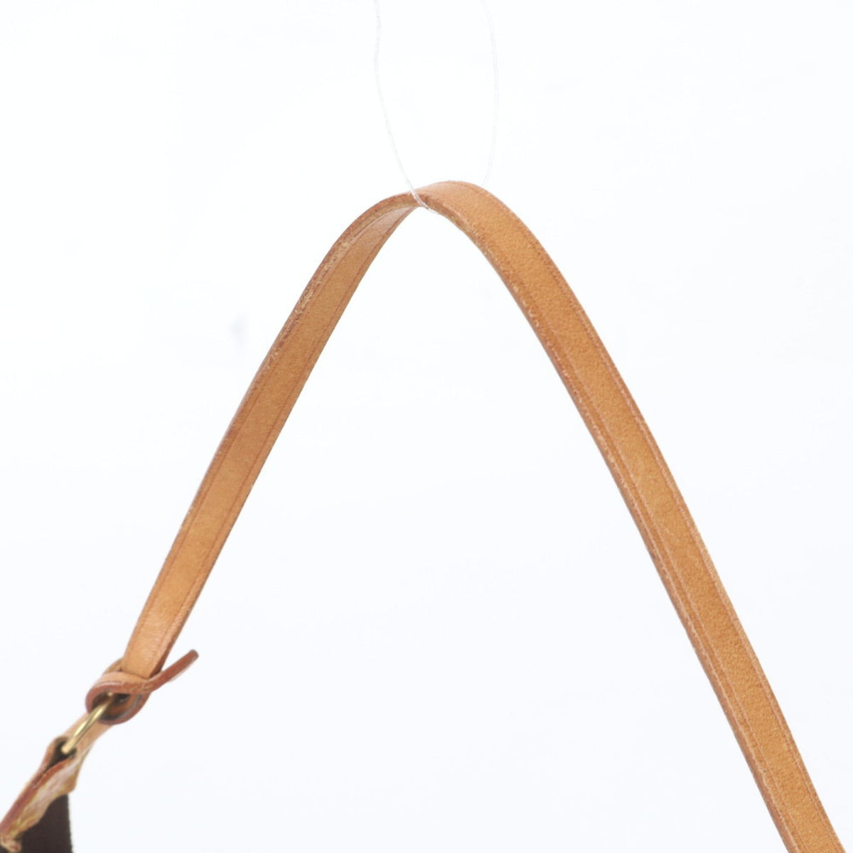 Louis Vuitton Brown Leather Coated Canvas Handbag Pochette Pouch (Pre-Owned)