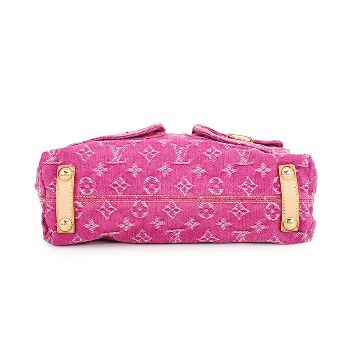 Louis Vuitton Fuchsia Monogram Denim Handbag Shoulder Bag (Pre-Owned)