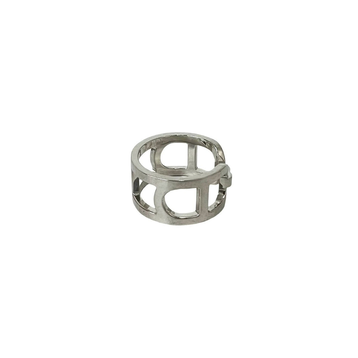 Hermes Silver Silver 925 Band Ring (Pre-Owned)