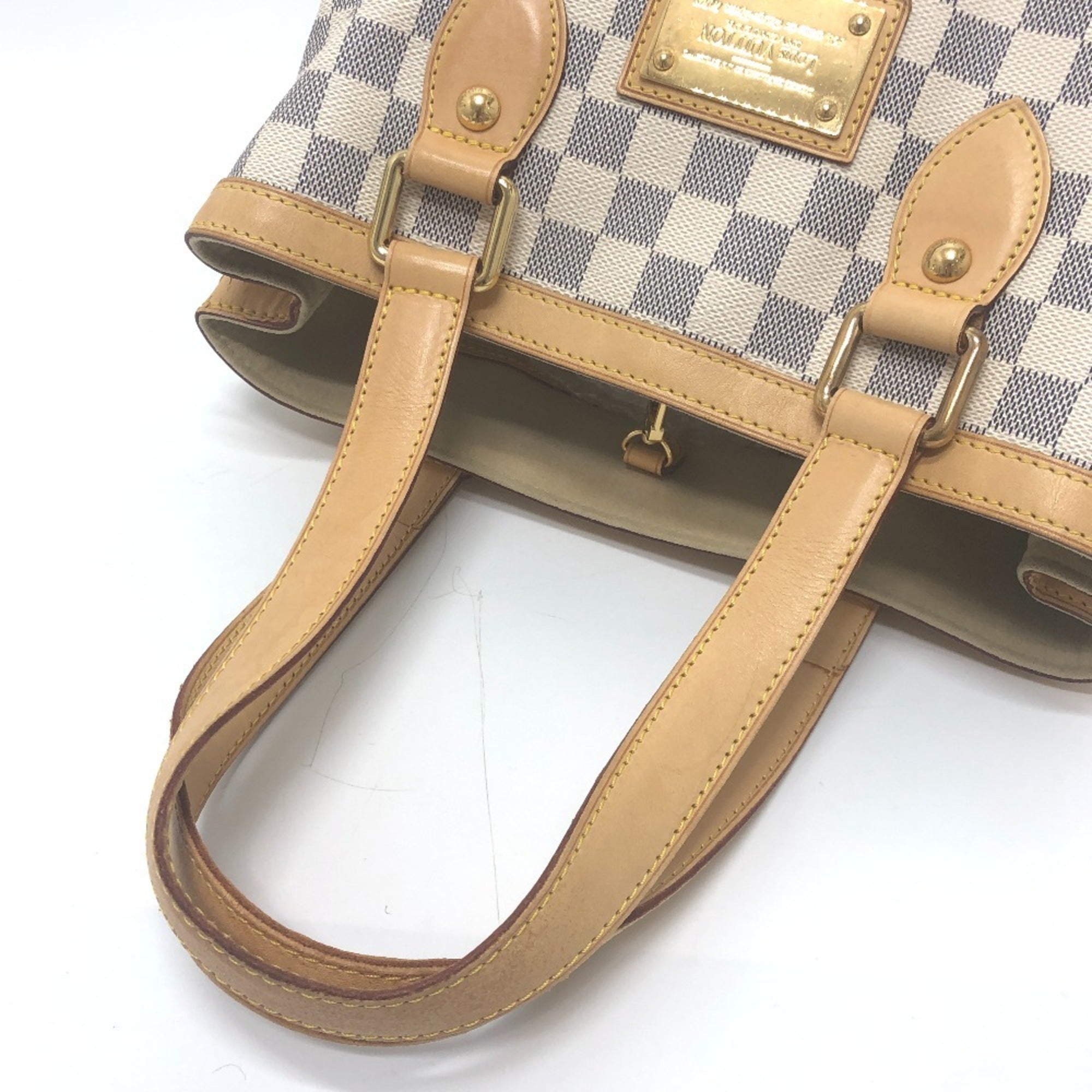 Louis Vuitton White Damier Azur Canvas Handbag Tote Bag (Pre-Owned)