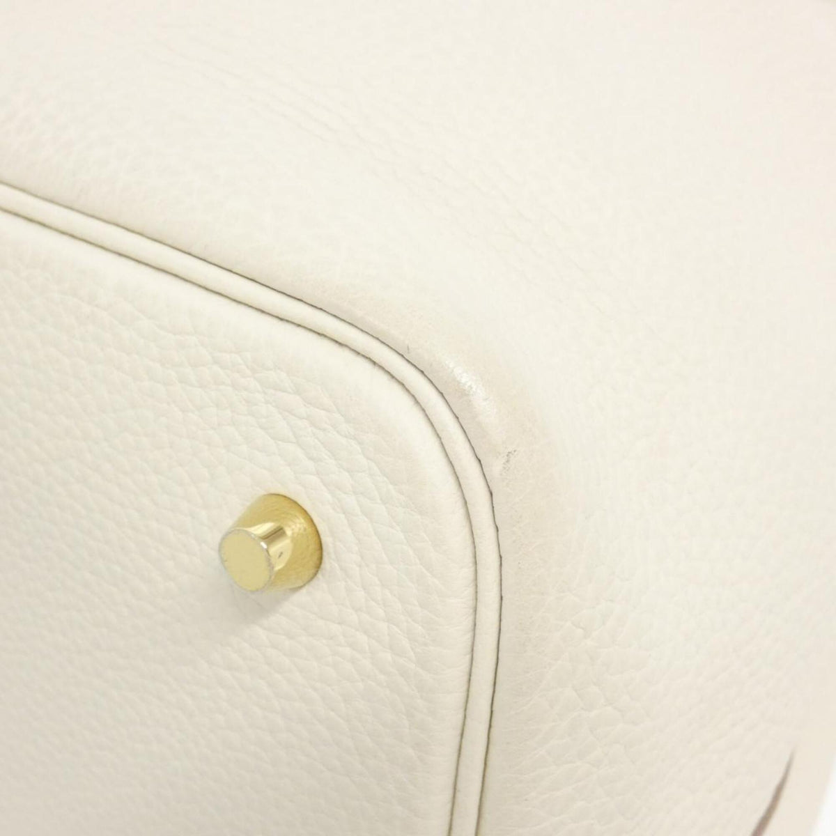 Hermes White Taurillon Clemence Leather Handbag (Pre-Owned)