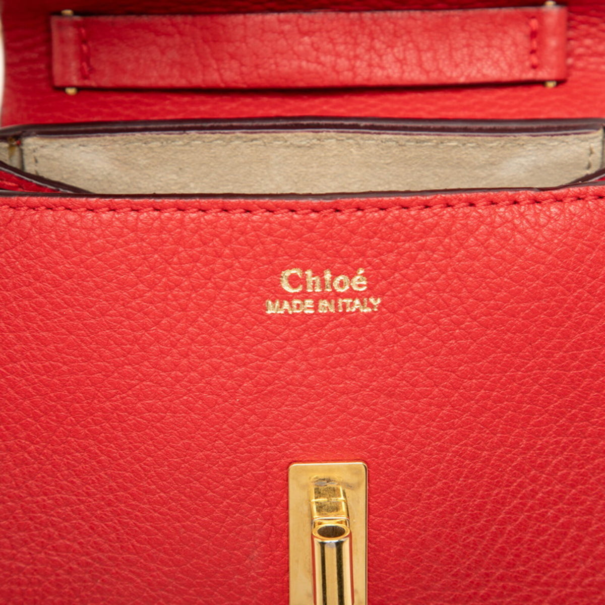 Chloé Gold Red Color Leather Shoulder Bag (Pre-Owned)