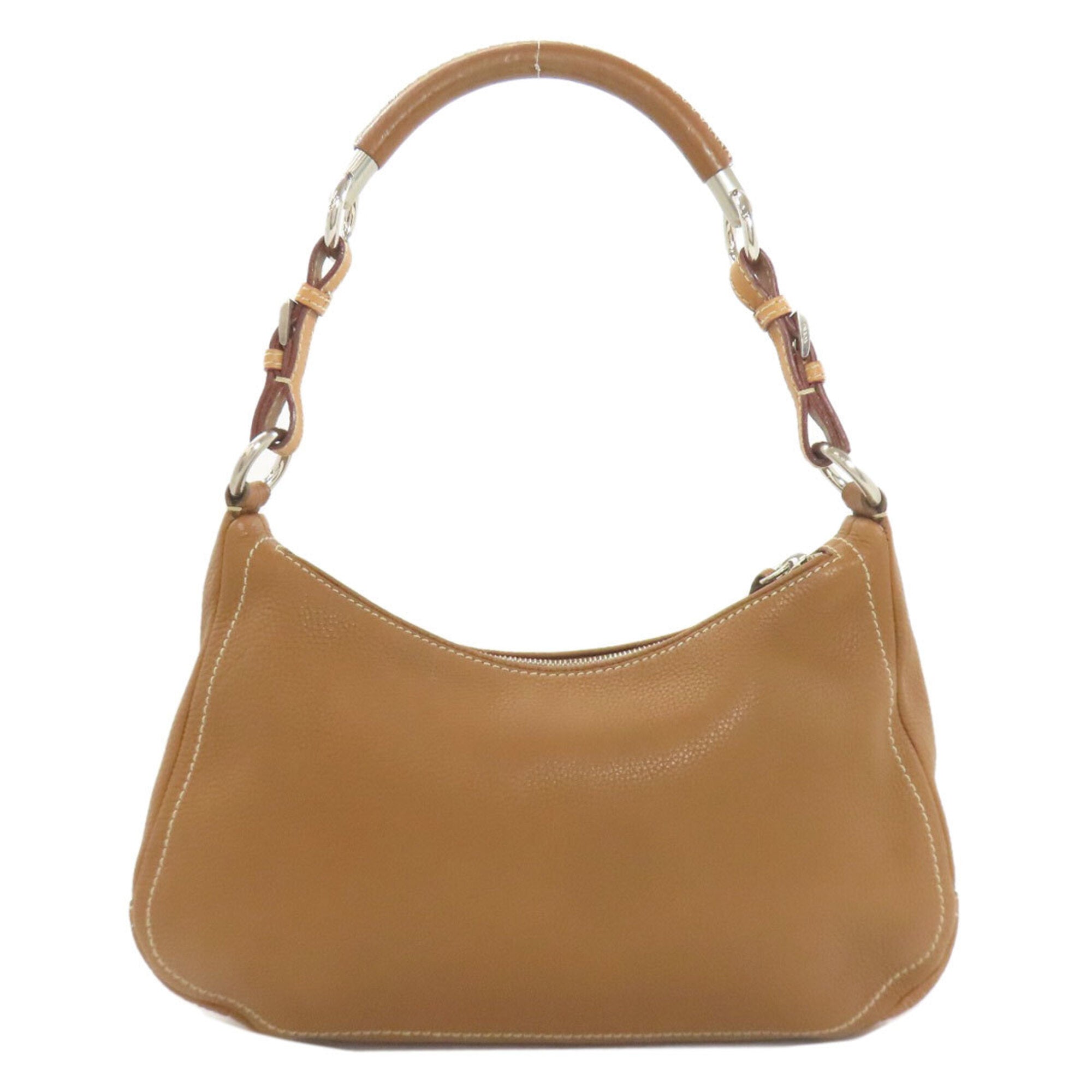 Prada Brown Leather Shoulder Bag (Pre-Owned)