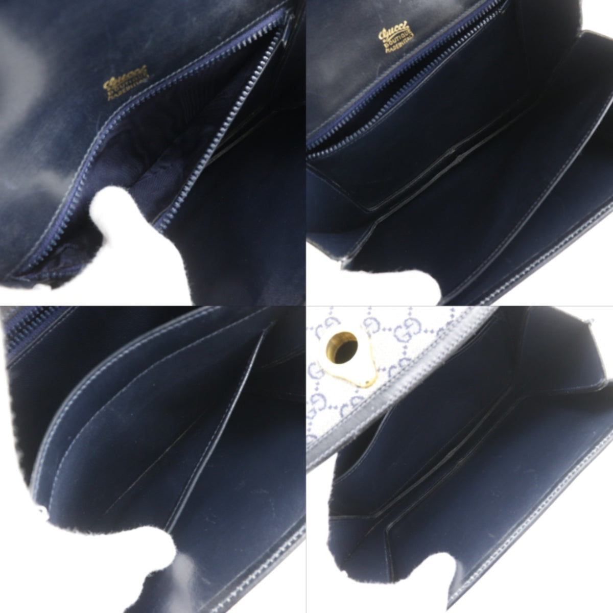 Gucci Navy Gg Canvas Shoulder Bag (Pre-Owned)