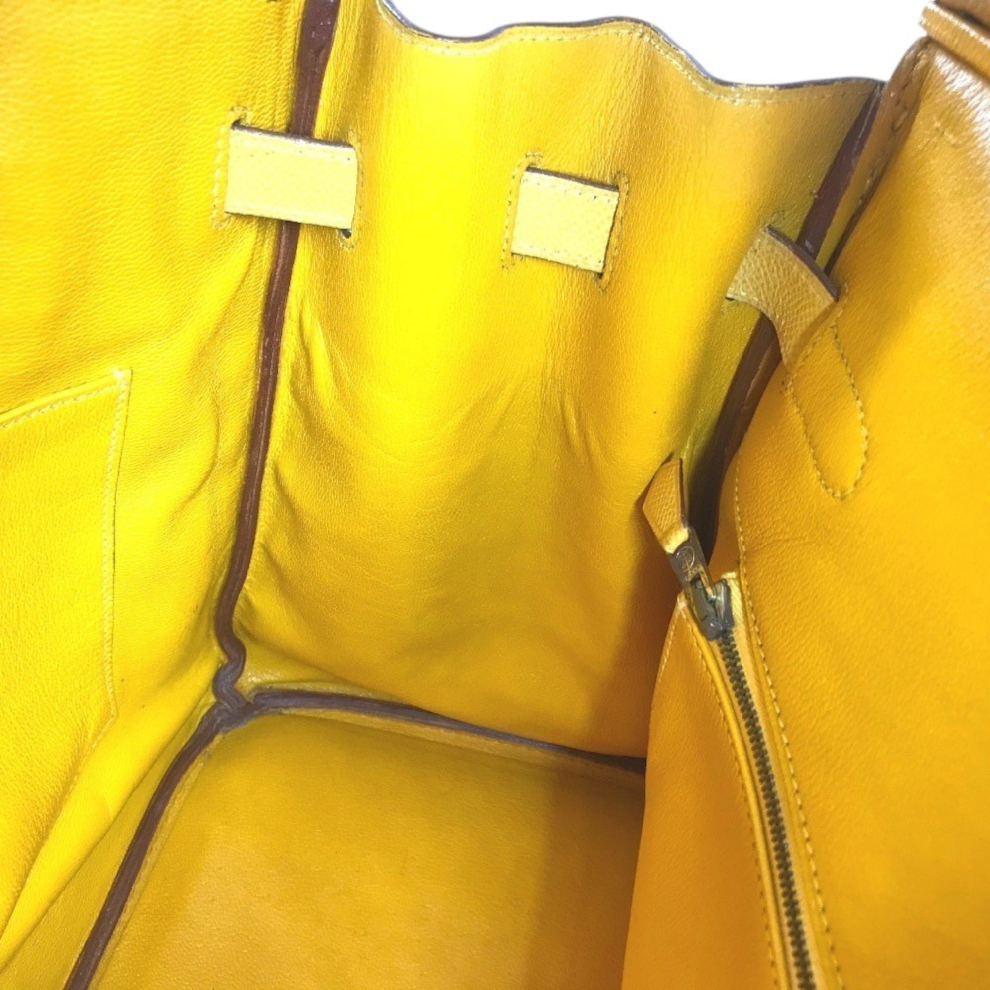 Hermes Jaune Yellow Leather Handbag Tote Bag (Pre-Owned)