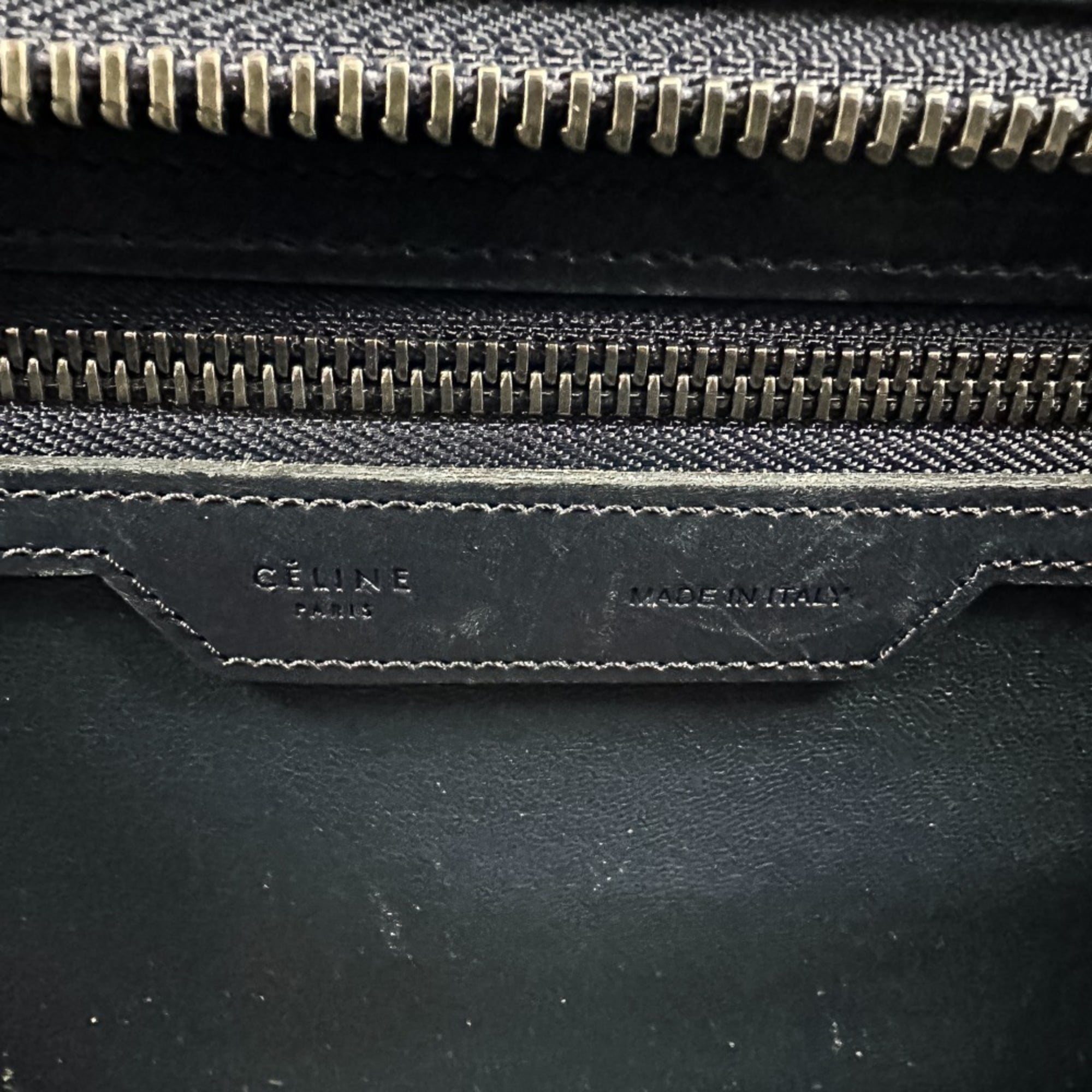 Celine Beige Black White Leather Handbag Tote Bag (Pre-Owned)