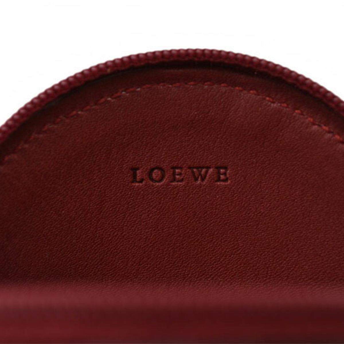 Loewe Bordeaux Leather Coin Purse/Coin Case (Pre-Owned)