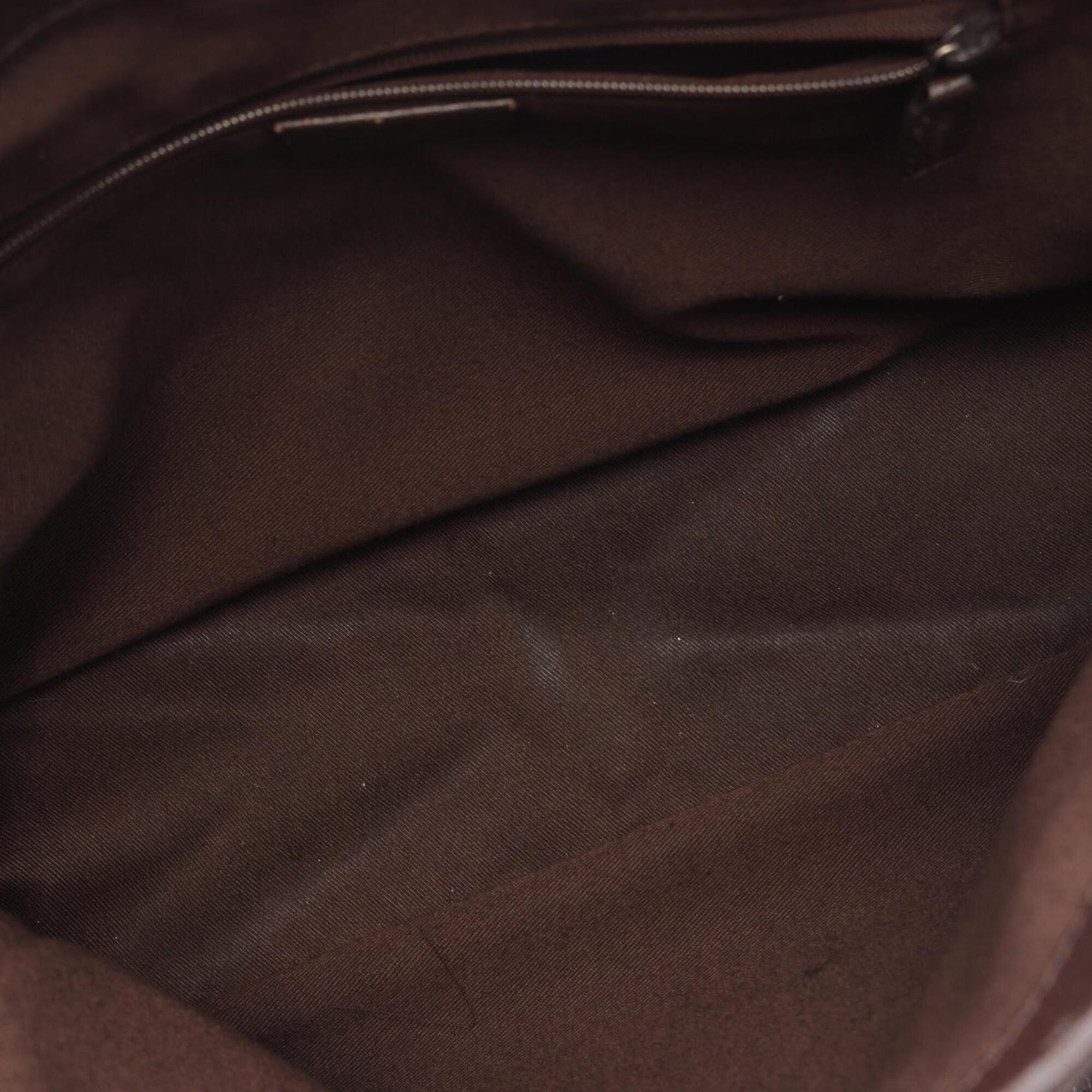 Gucci Beige Brown Canvas Leather Handbag Tote Bag (Pre-Owned)