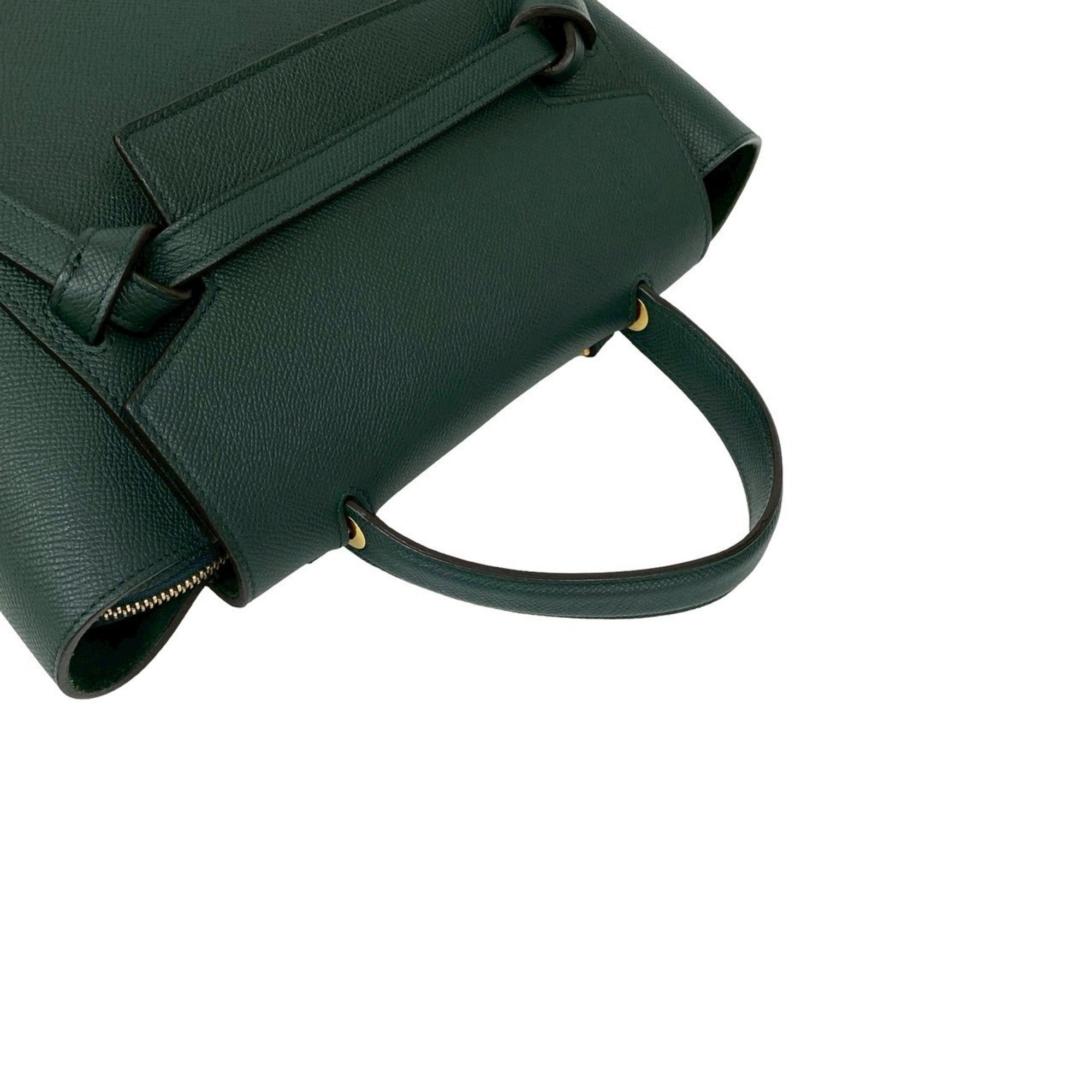 Celine Green Leather Handbag Pochette Shoulder Bag (Pre-Owned)