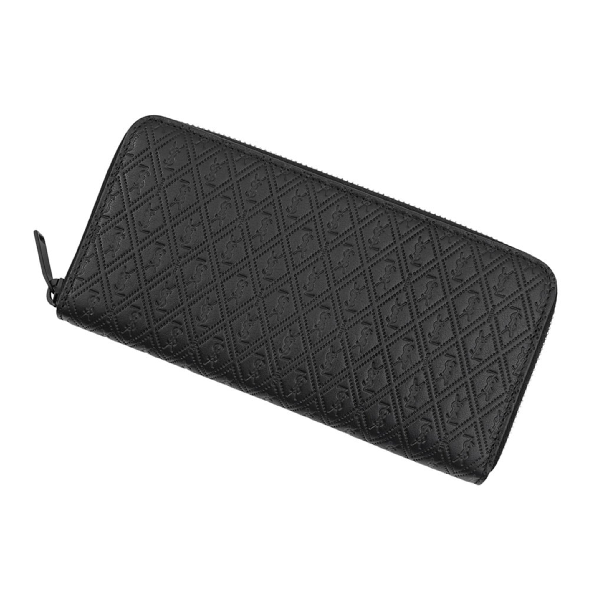Yves Saint Laurent Black Leather Long Wallet (Bi-Fold) (Pre-Owned)