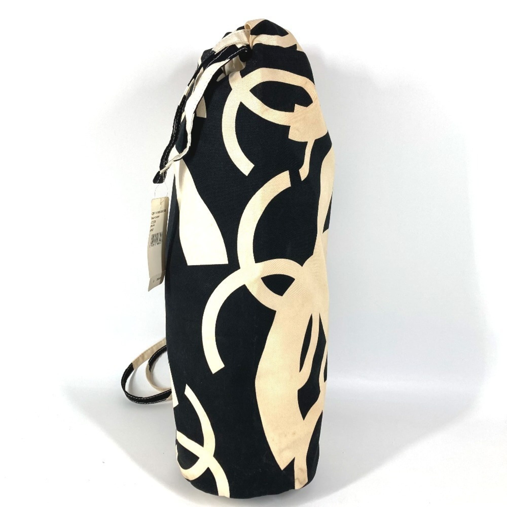 Chanel Black White Cotton Shoulder Bag (Pre-Owned)
