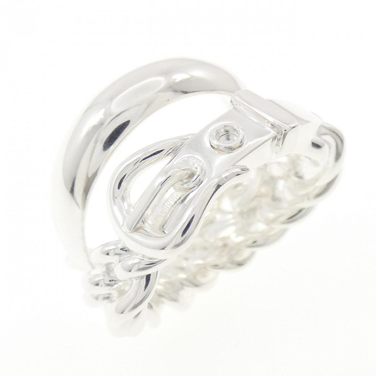 Hermes Silver Silver 925 Band Ring (Pre-Owned)