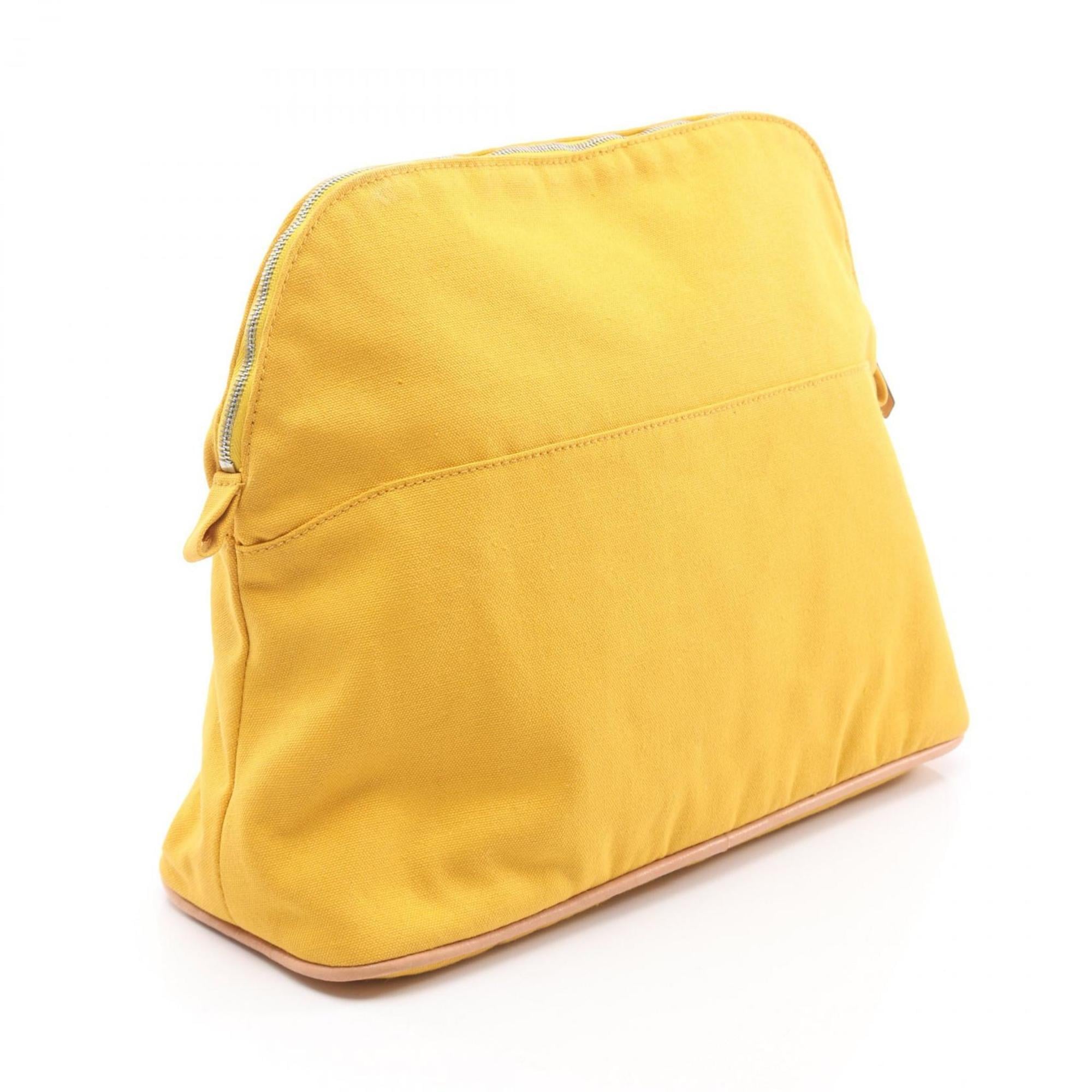 Hermes Yellow Canvas Pouch (Pre-Owned)