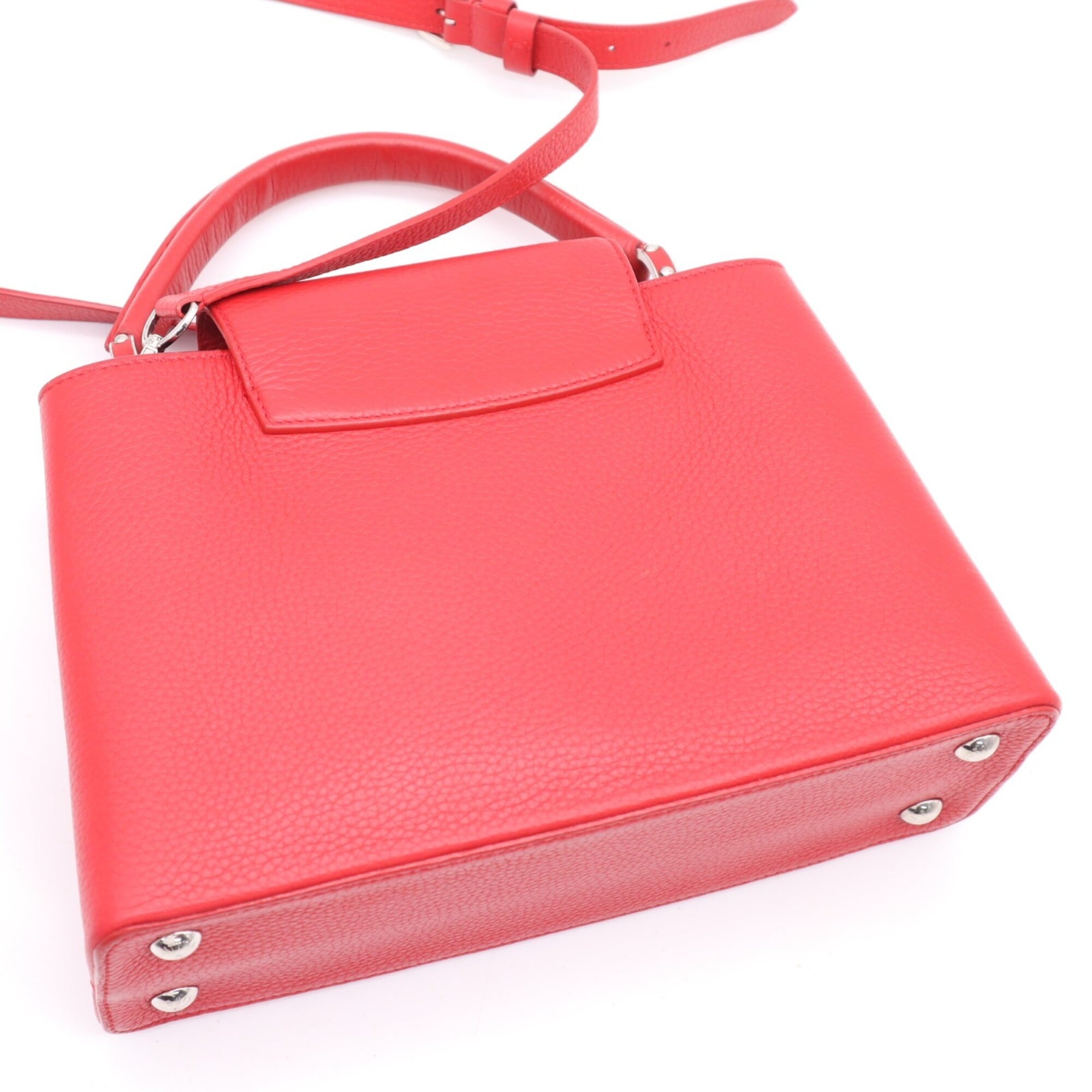 Louis Vuitton Red Color Leather Handbag Shoulder Bag (Pre-Owned)
