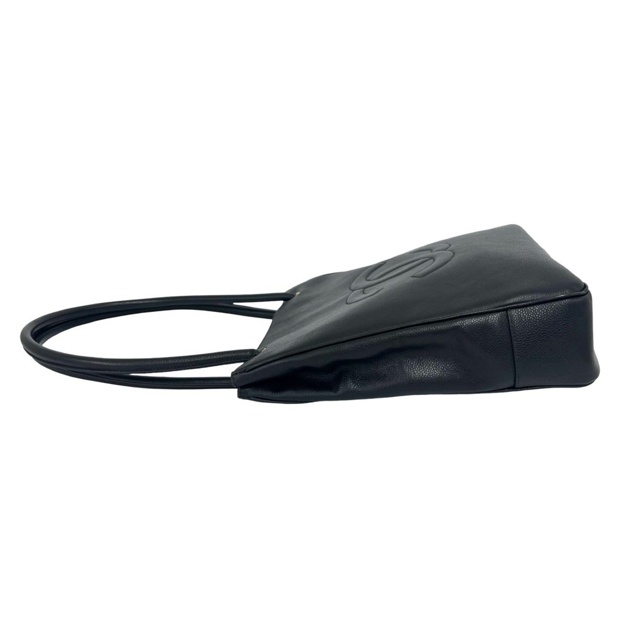 Chanel Black Grained Calfskin Tote Bag (Pre-Owned)