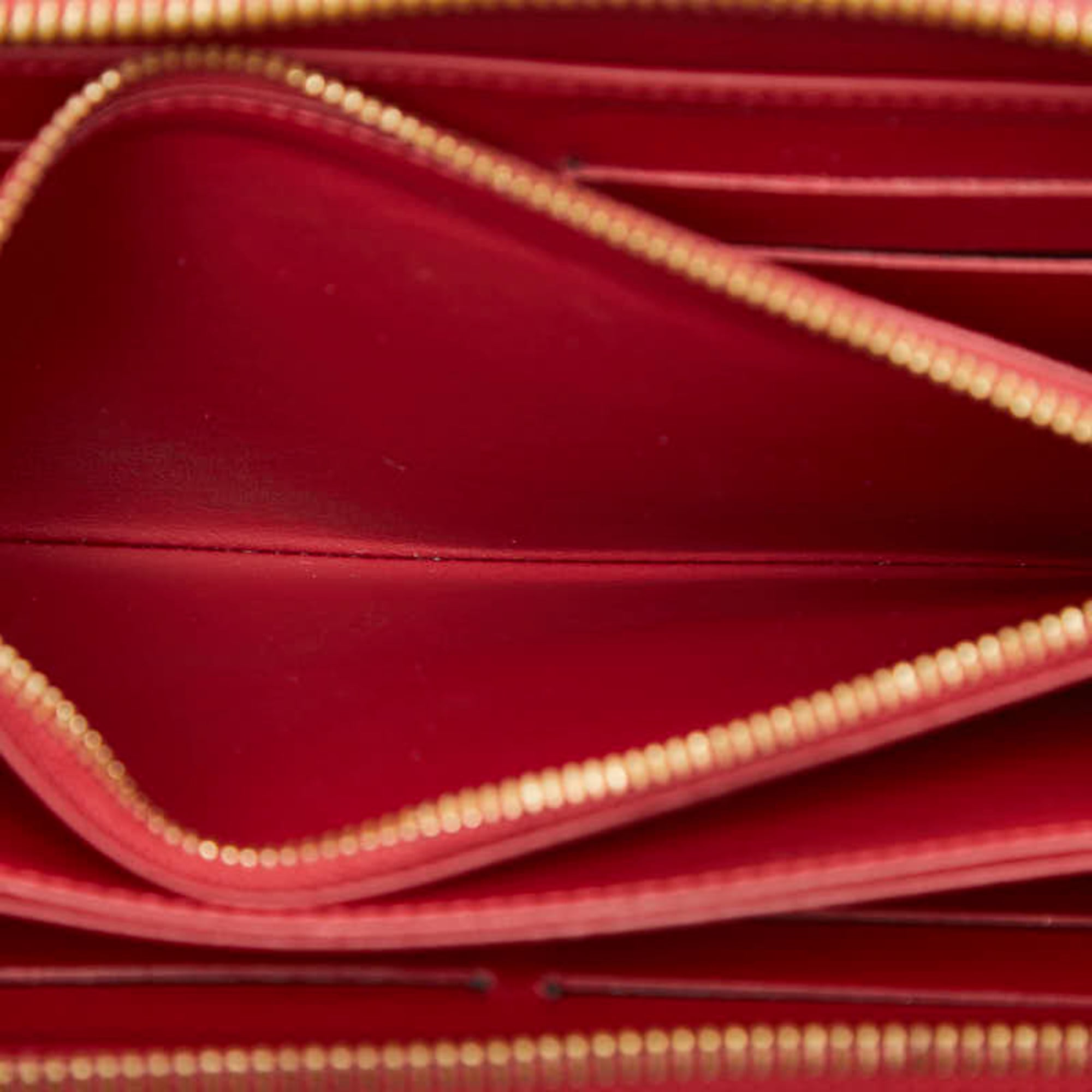 Louis Vuitton Black Red Color Leather Long Wallet (Bi-Fold) (Pre-Owned)