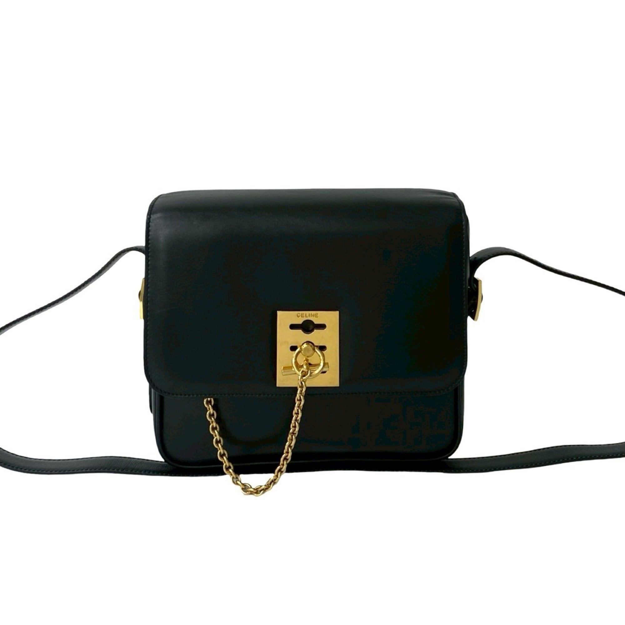Celine Black Leather Pochette Shoulder Bag (Pre-Owned)