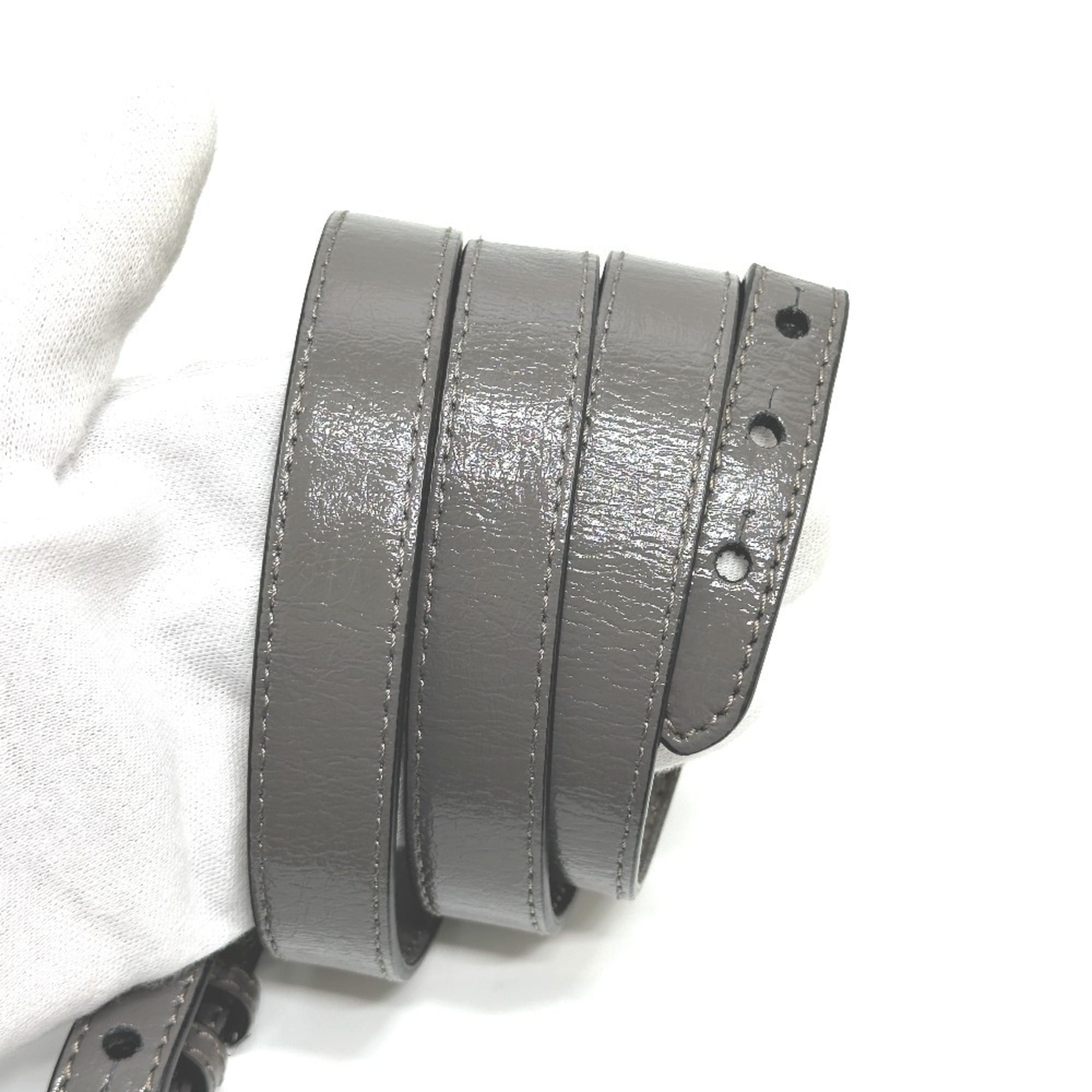 Burberry Gray Elastane Leather Handbag Shoulder Bag (Pre-Owned)
