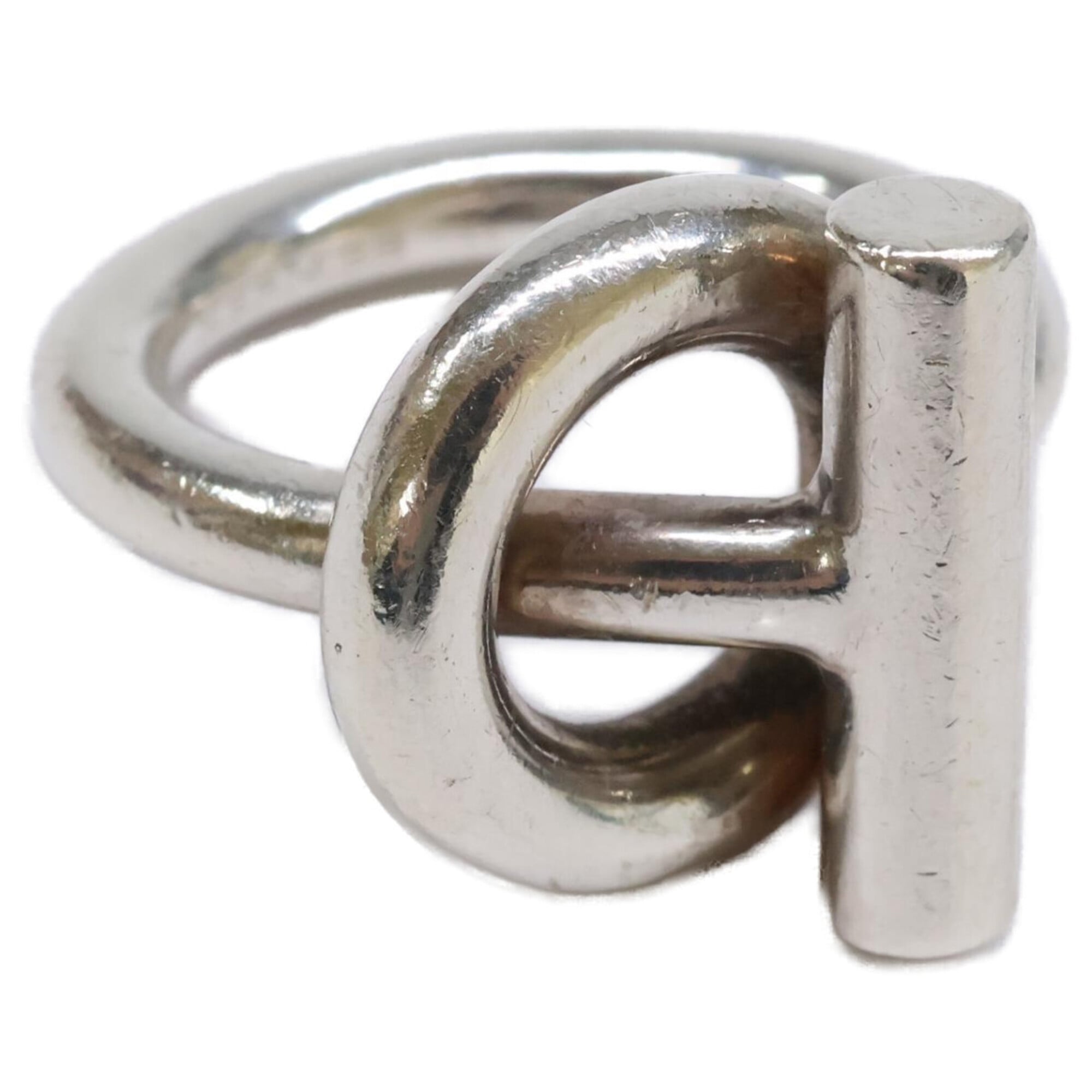 Hermes Silver Silver 925 Band Ring (Pre-Owned)