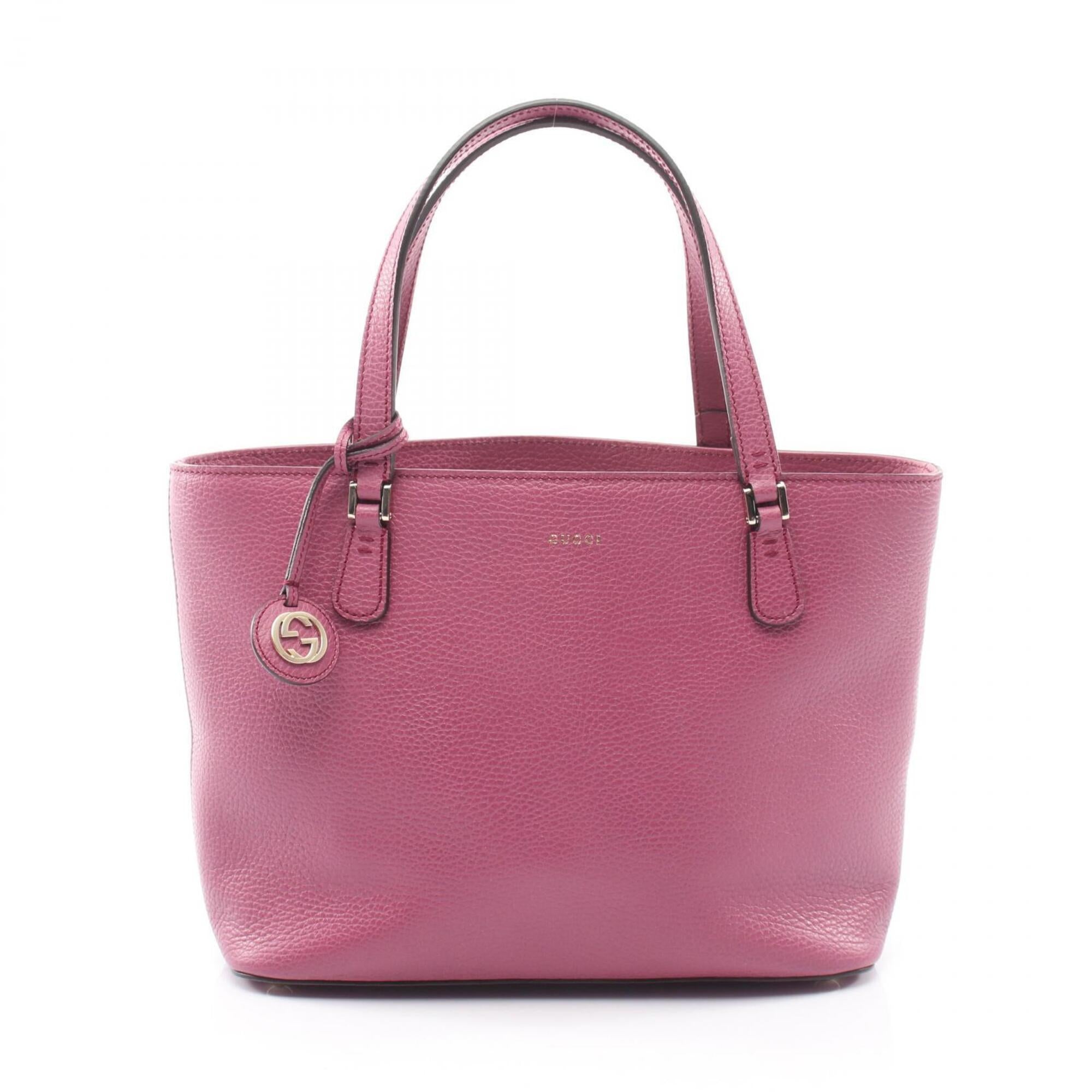 Gucci Purple Leather Handbag Tote Bag (Pre-Owned)