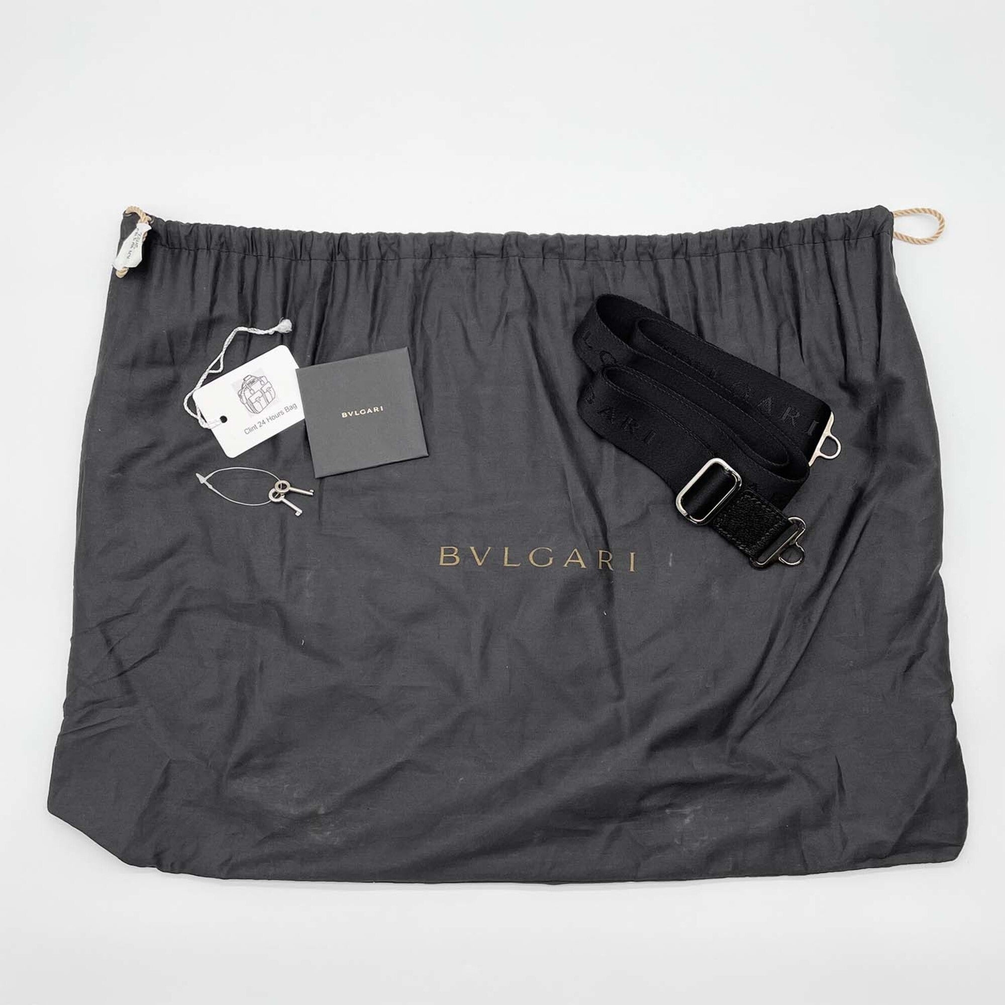 Bvlgari Millerighe Black Leather Metal Boston Bag (Pre-Owned)