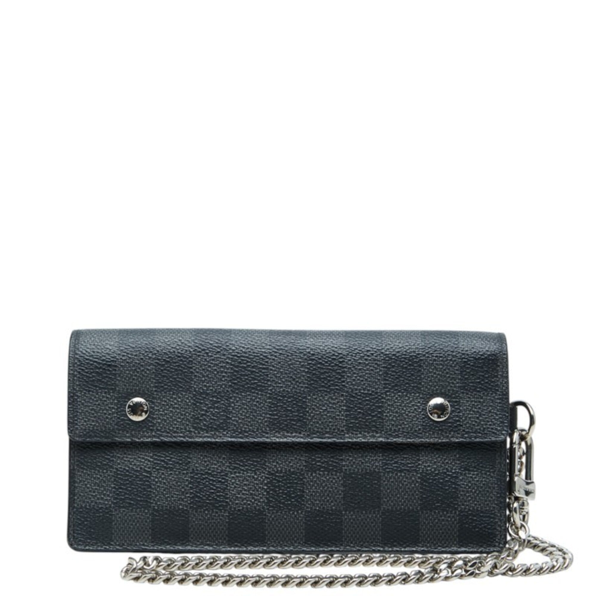 Louis Vuitton Black Pvc Leather Chain/Shoulder Wallet (Pre-Owned)