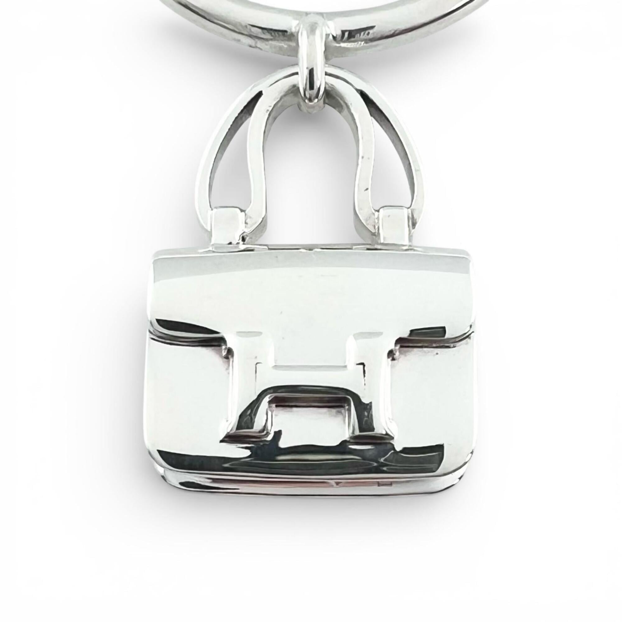 Hermes Silver Silver 925 Band Ring (Pre-Owned)
