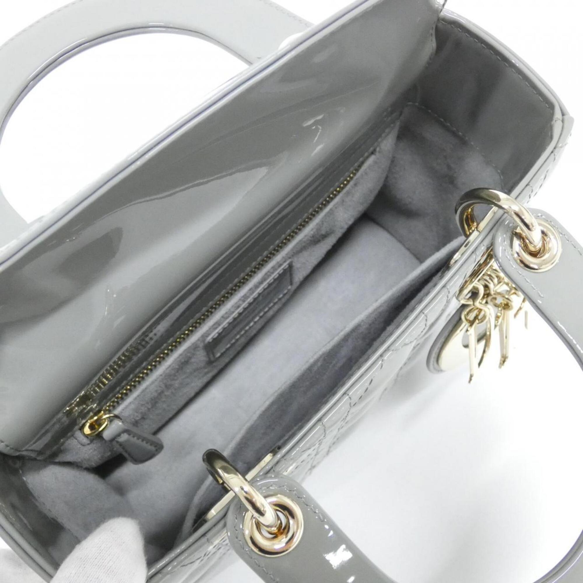 Christian Dior Gray Leather Handbag (Pre-Owned)