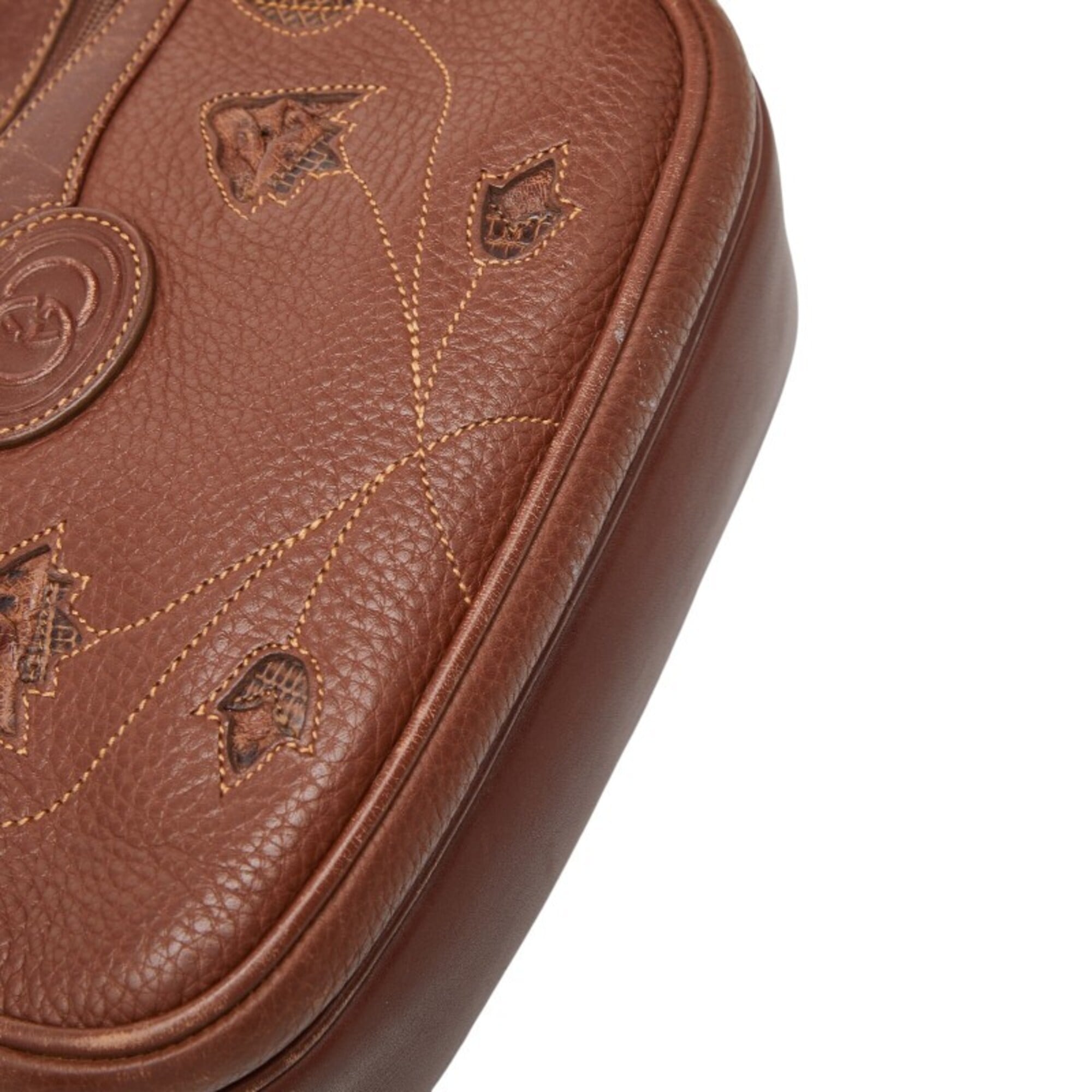 Gucci Brown Leather Shoulder Bag (Pre-Owned)