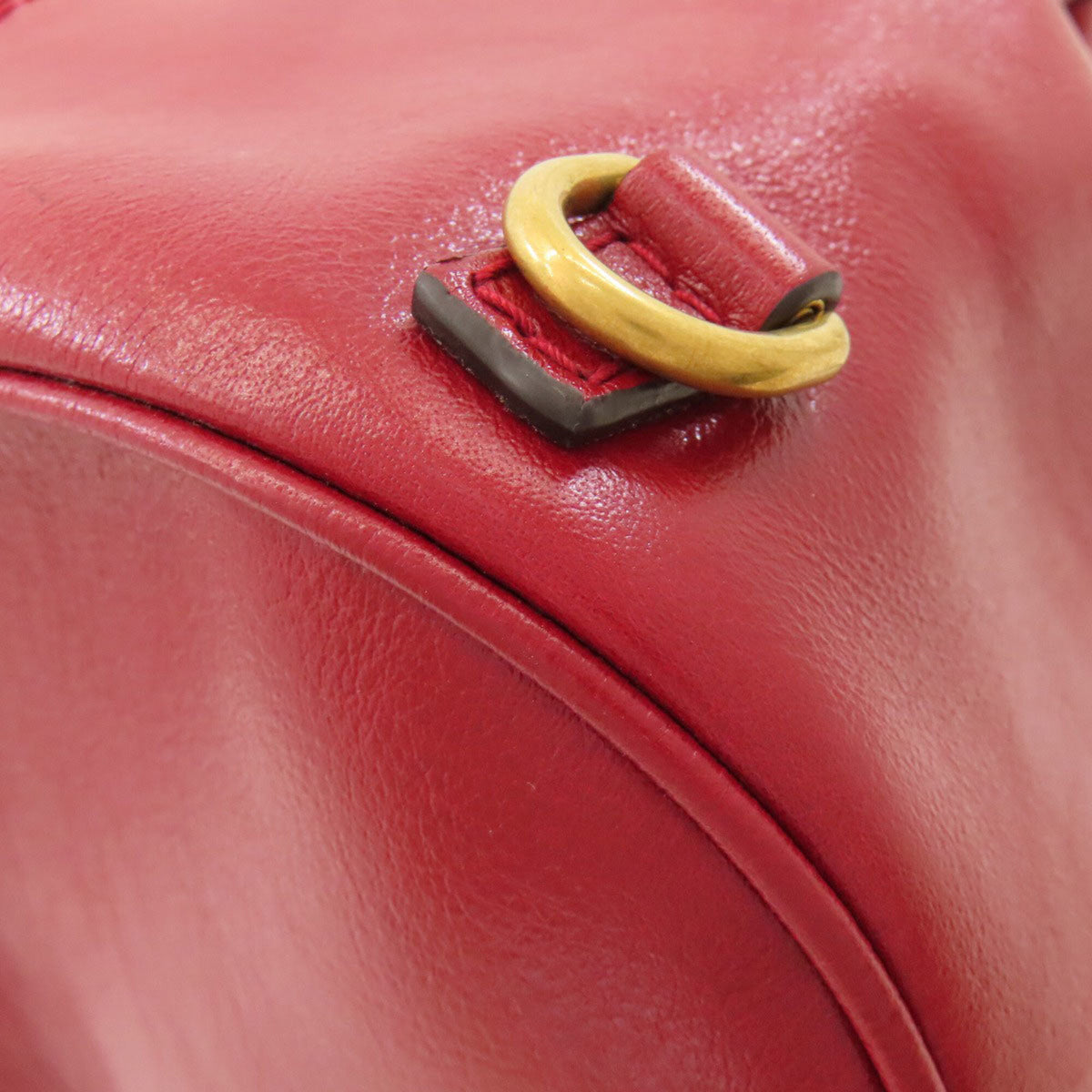 Gucci Red Color Leather Shoulder Bag (Pre-Owned)