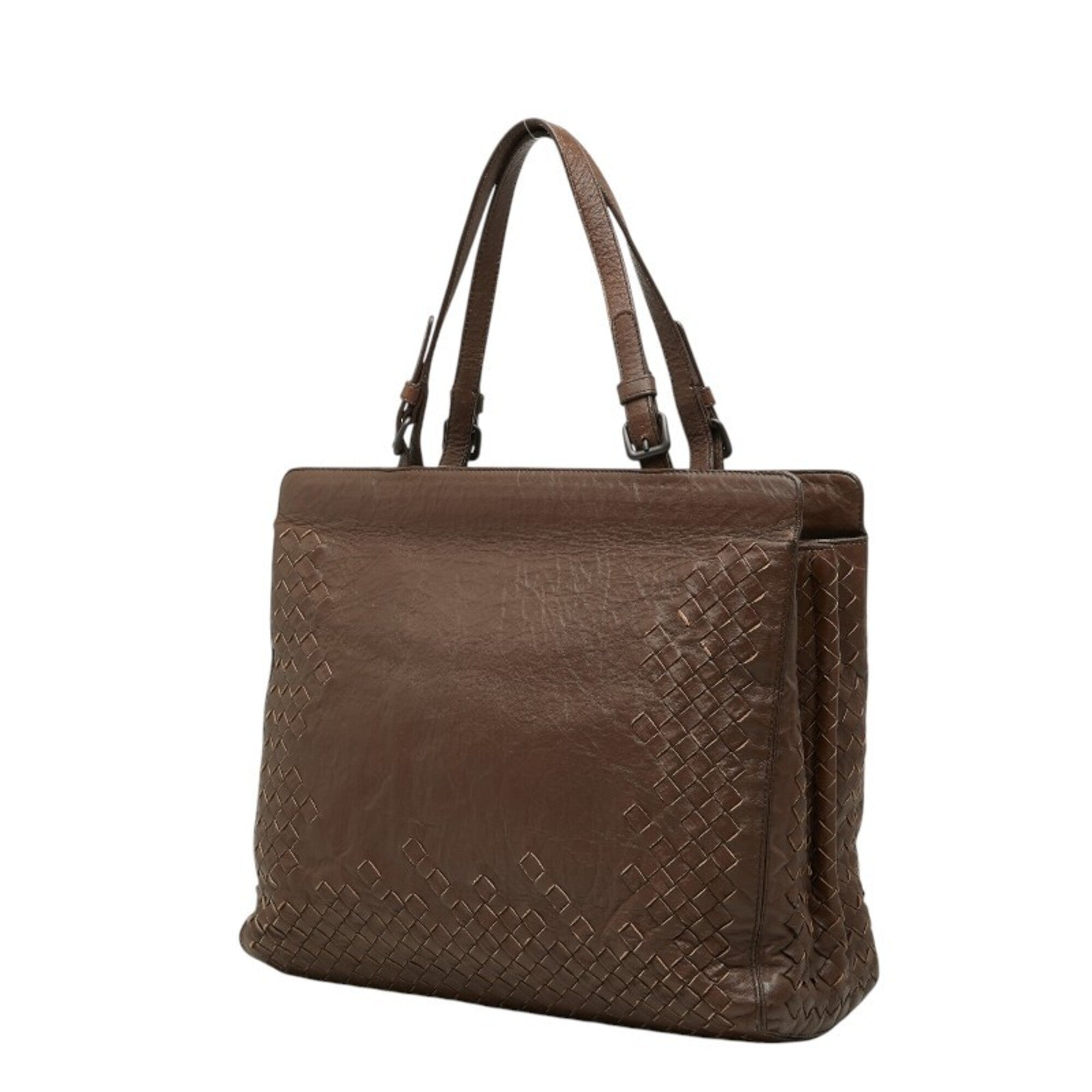 Bottega Veneta Brown Leather Shoulder Bag Tote Bag (Pre-Owned)