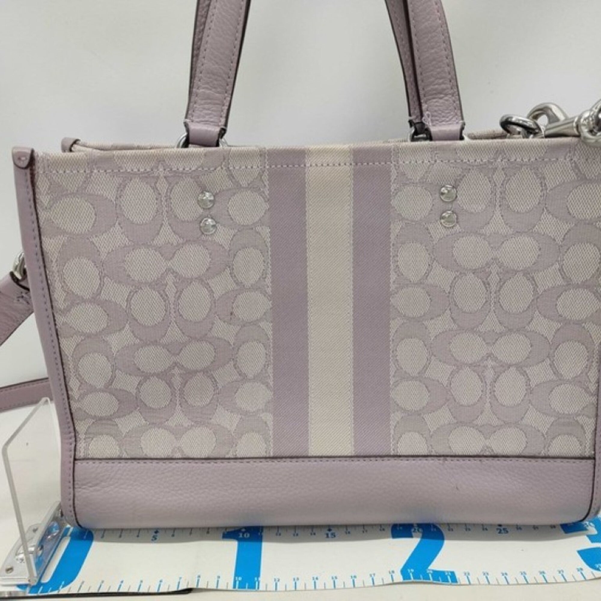 Coach Purple Canvas Leather Handbag Shoulder Bag (Pre-Owned)