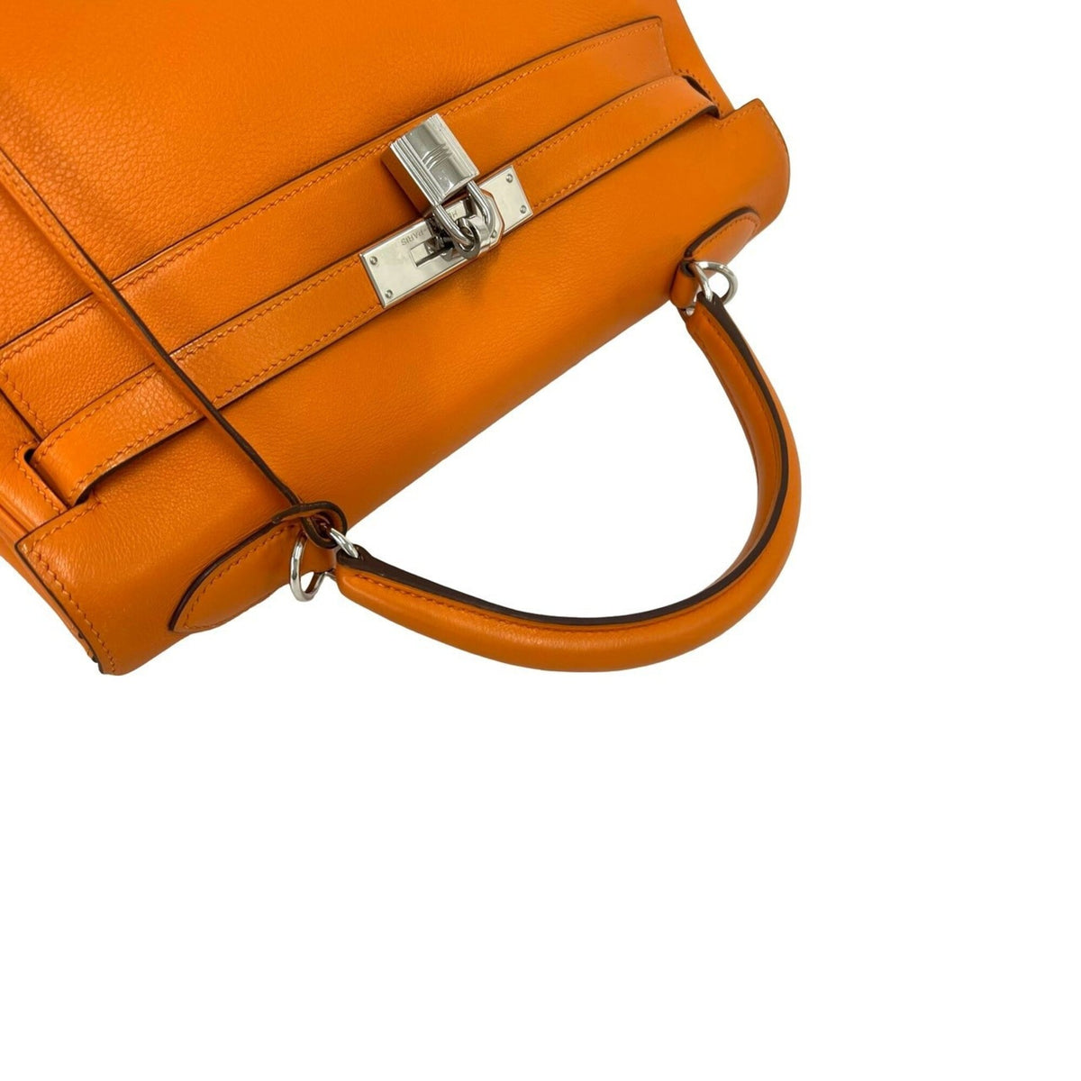 Hermes Orange Chevre Leather Handbag Shoulder Bag (Pre-Owned)