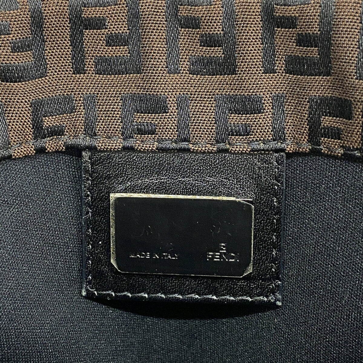 Fendi Black Brown Nylon Canvas Tote Bag (Pre-Owned)