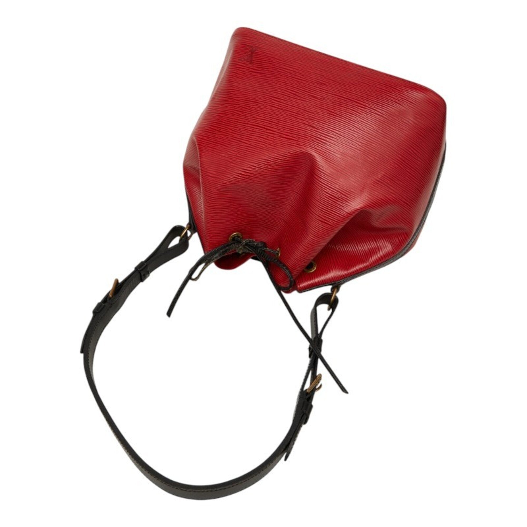 Louis Vuitton Black Red Color Leather Shoulder Bag (Pre-Owned)