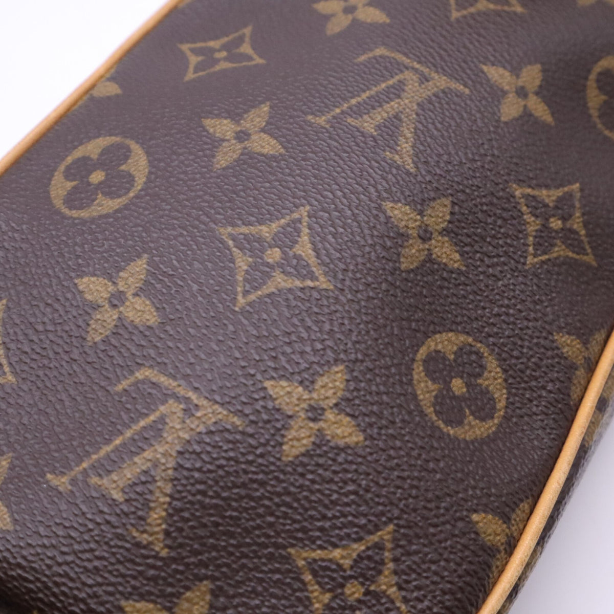 Louis Vuitton Beige Brown Coated Canvas Leather Pochette Shoulder Bag (Pre-Owned)