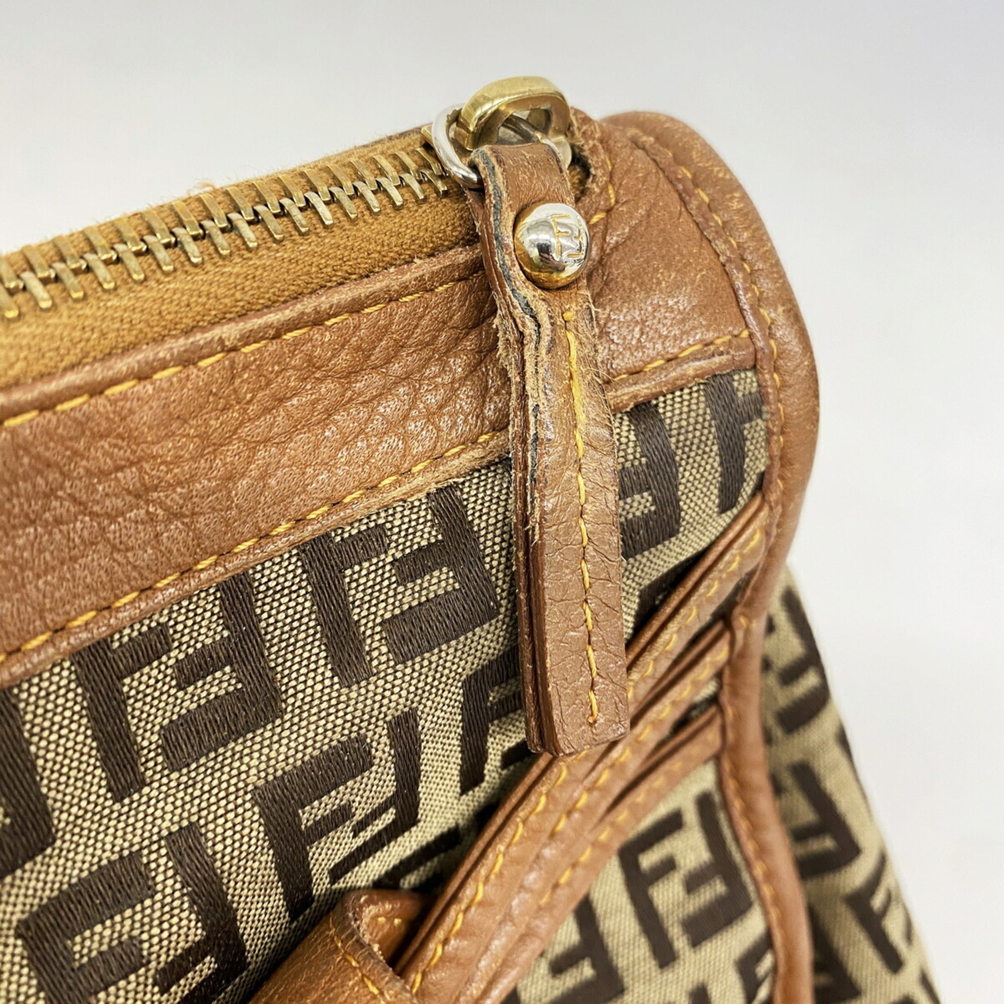 Fendi Brown Canvas Handbag (Pre-Owned)